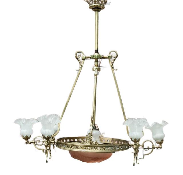 Mosiężny żyrandol, Europa Zachodnia, lata 50. - WYMIARY