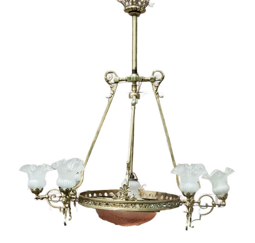 Mosiężny żyrandol, Europa Zachodnia, lata 50.