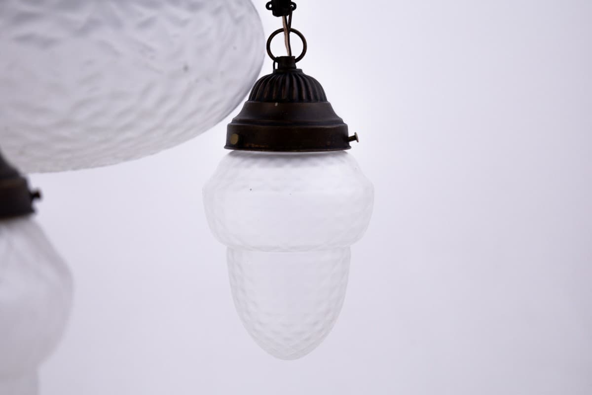 Brown Art Deco Chandelier, Poland, 1940s - 57807