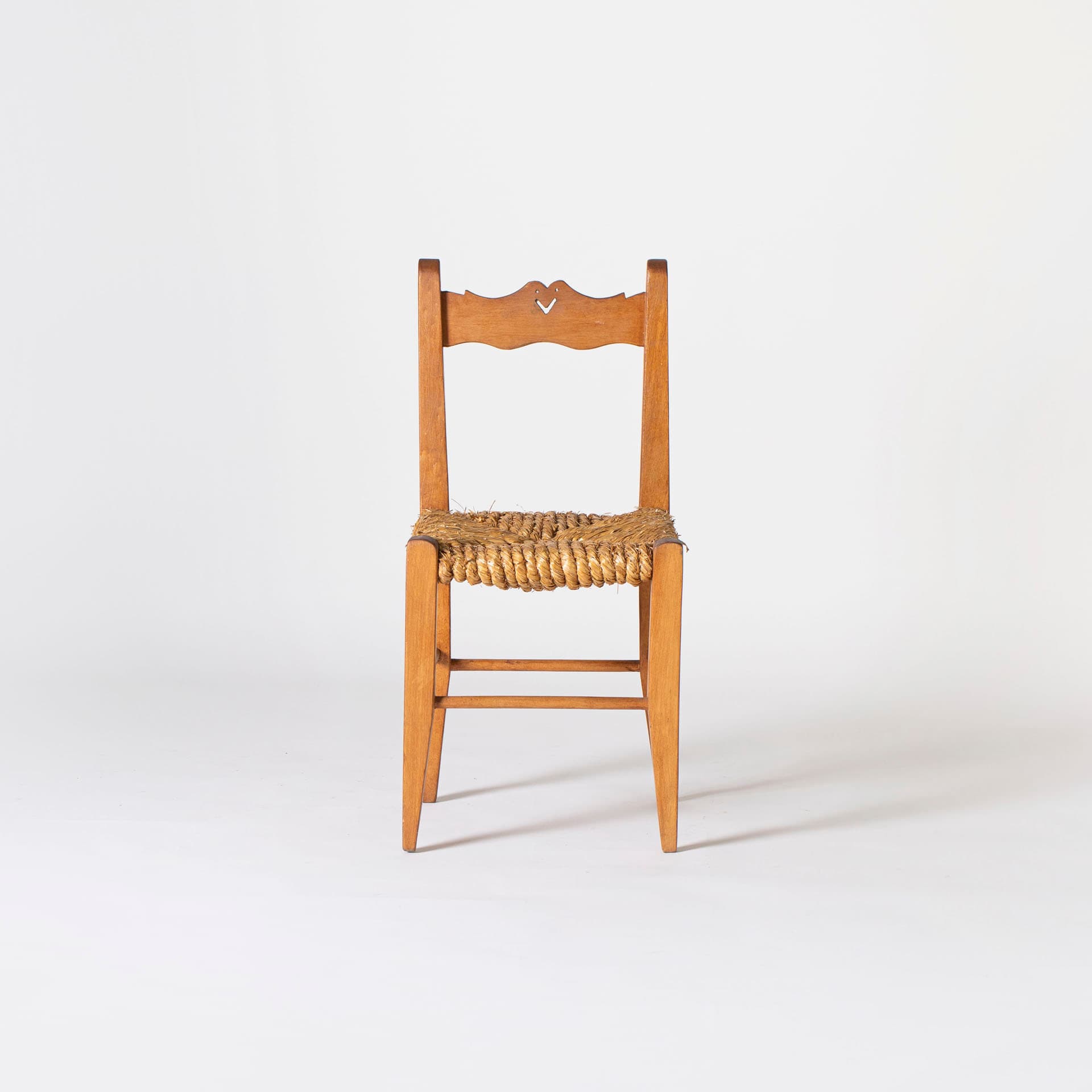 Set of Two Rustic Chairs, beige wood, Poland, 1950s - 96196