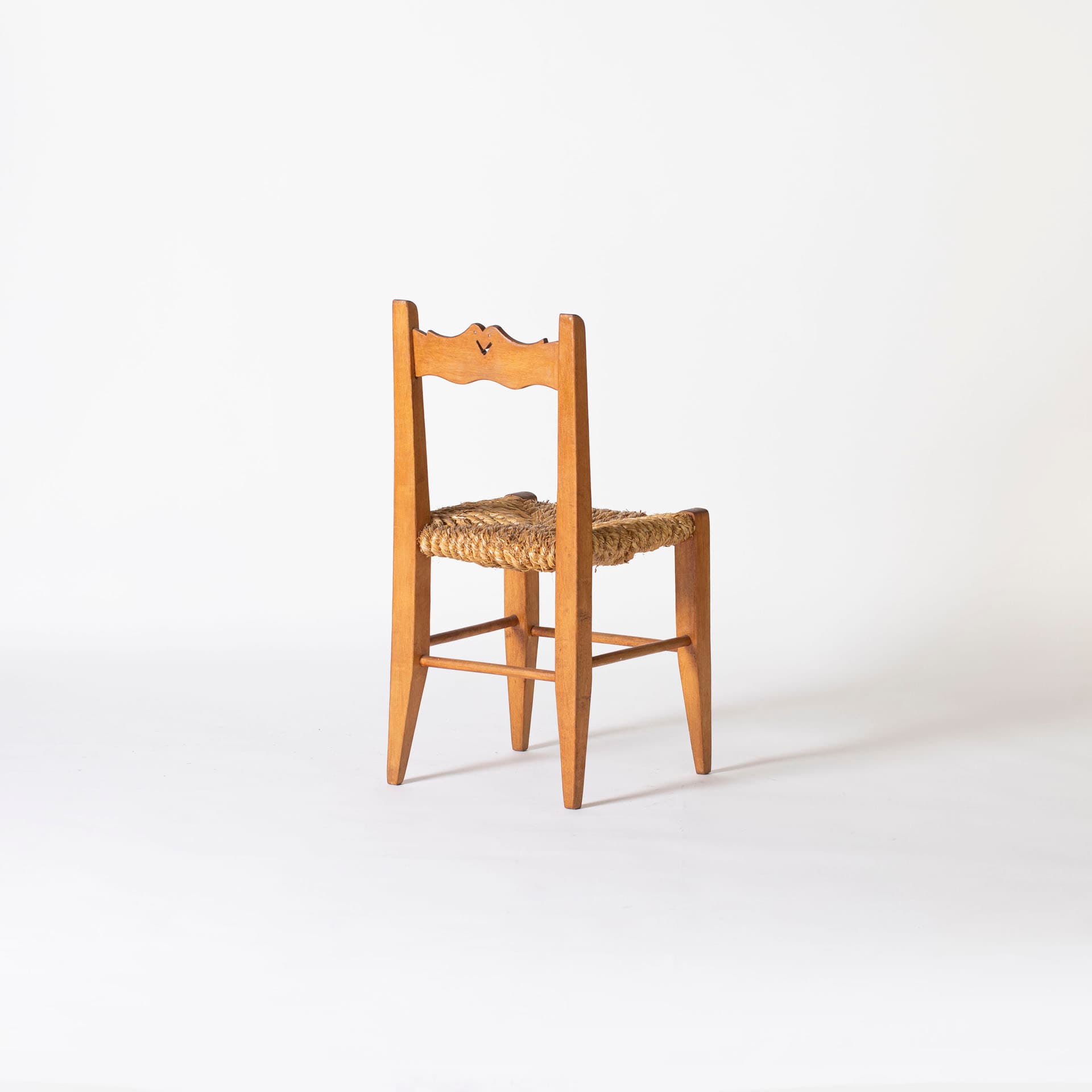 Set of Two Rustic Chairs, beige wood, Poland, 1950s - 96199