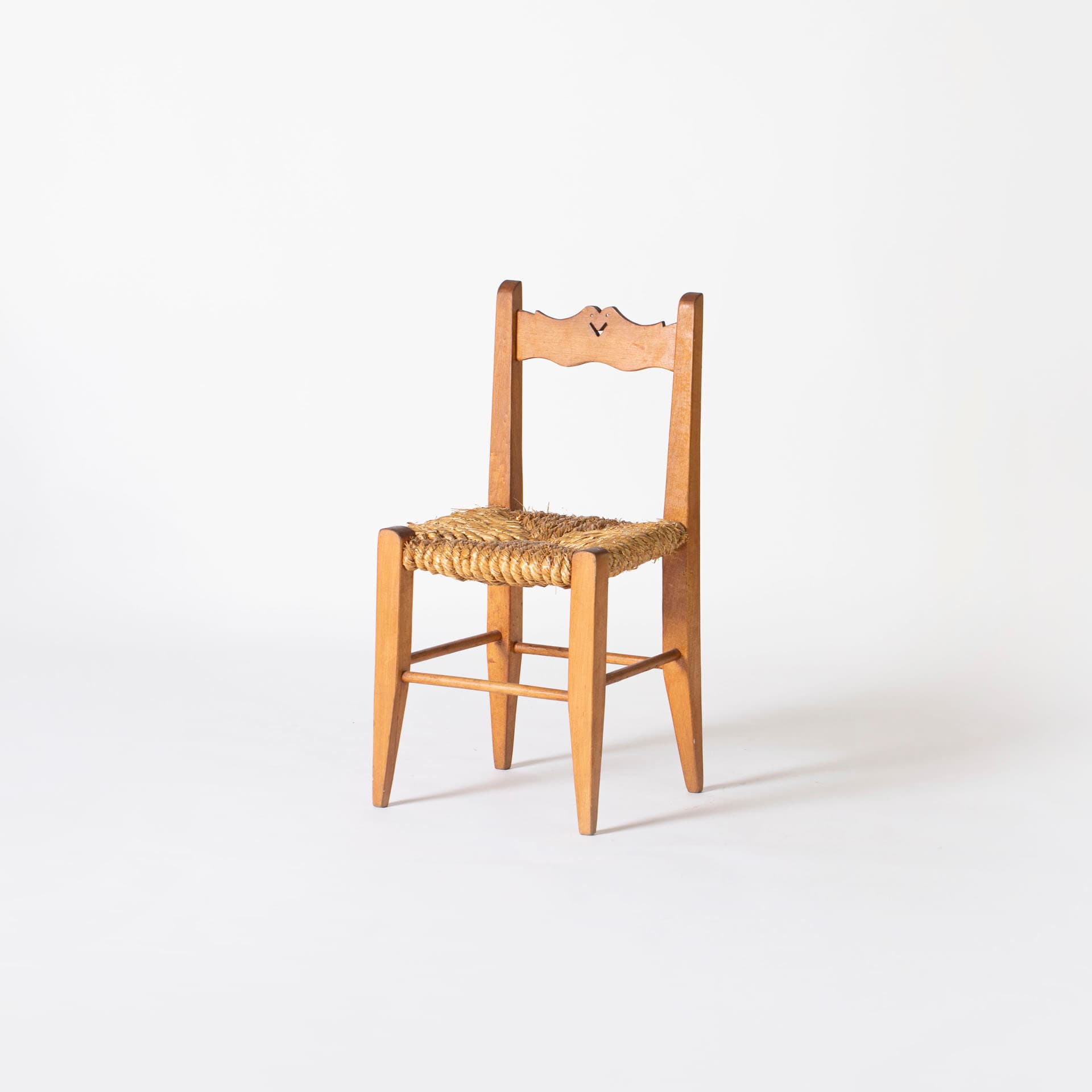 Set of Two Rustic Chairs, beige wood, Poland, 1950s - 96195