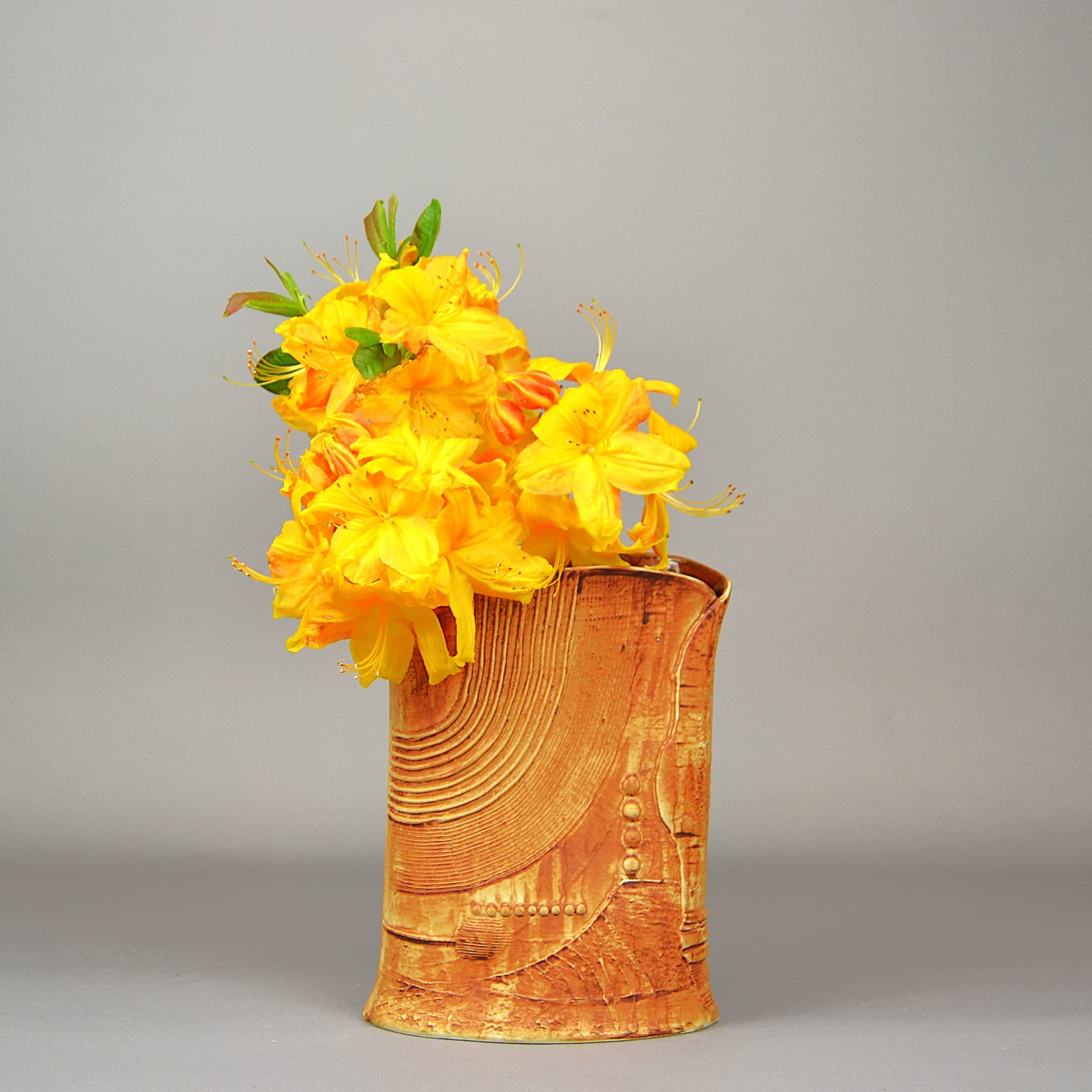 Wazon Terra, brązowy, kamionka, proj. B. Vallien, Rörstrand, Szwecja, lata 70. - 760