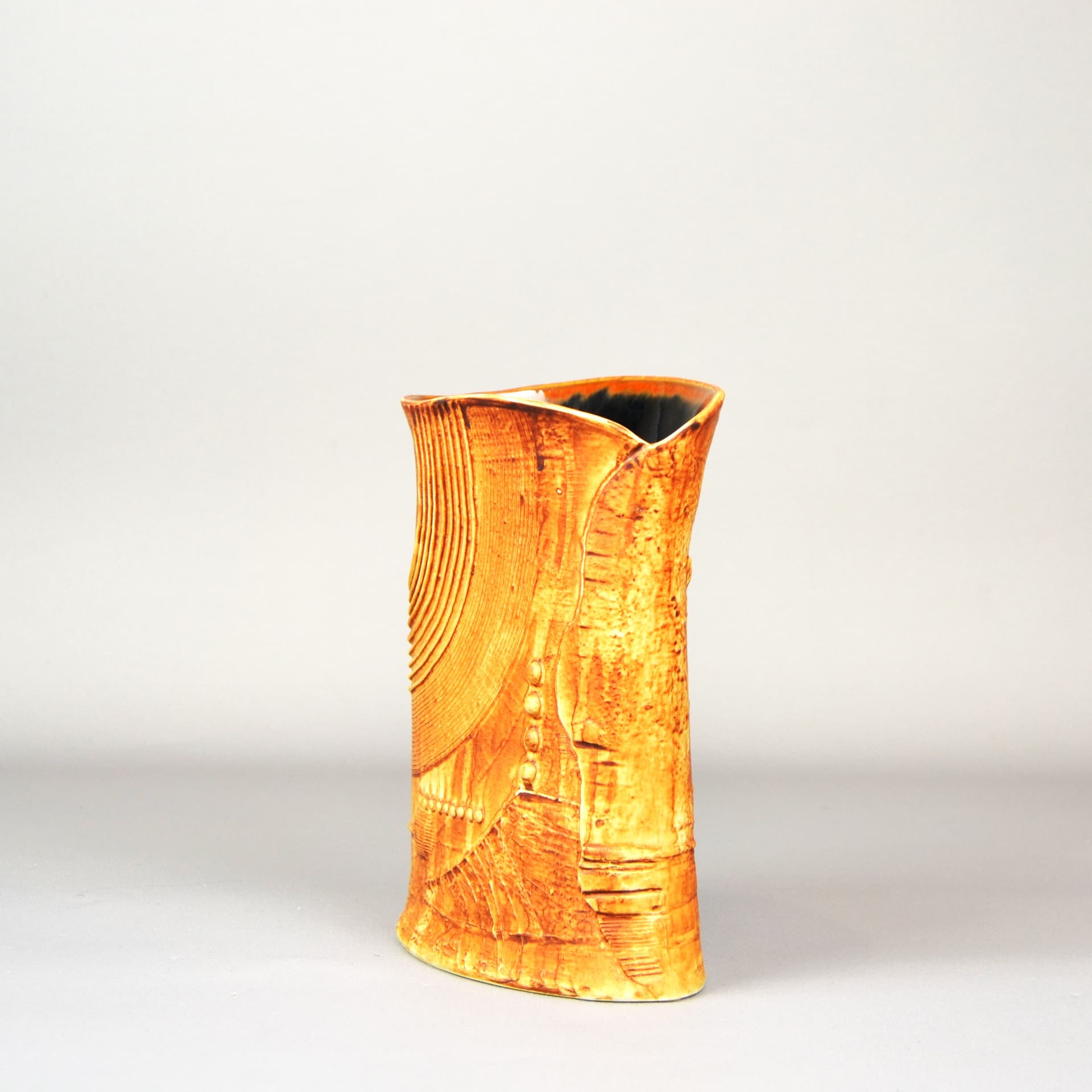 Wazon Terra, brązowy, kamionka, proj. B. Vallien, Rörstrand, Szwecja, lata 70. - 751