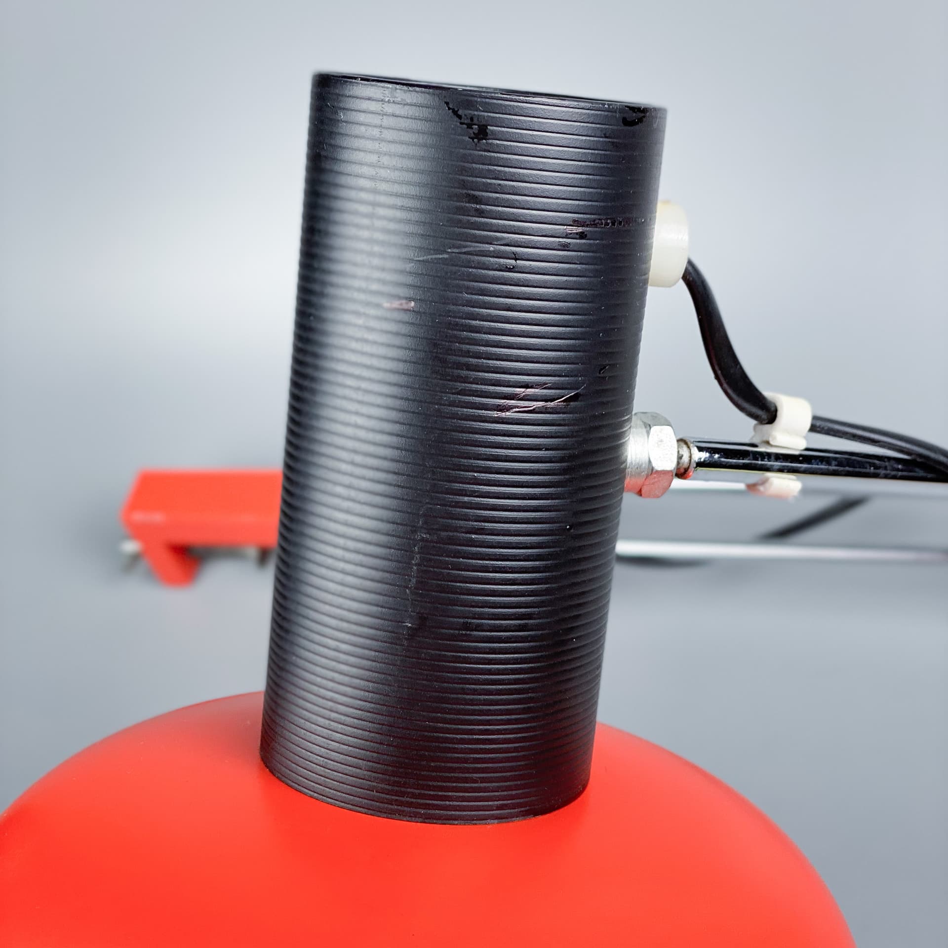 Desk lamp, orange metal, by J. Hůrka, Napako, Czechoslovakia, 1960s. - 96825