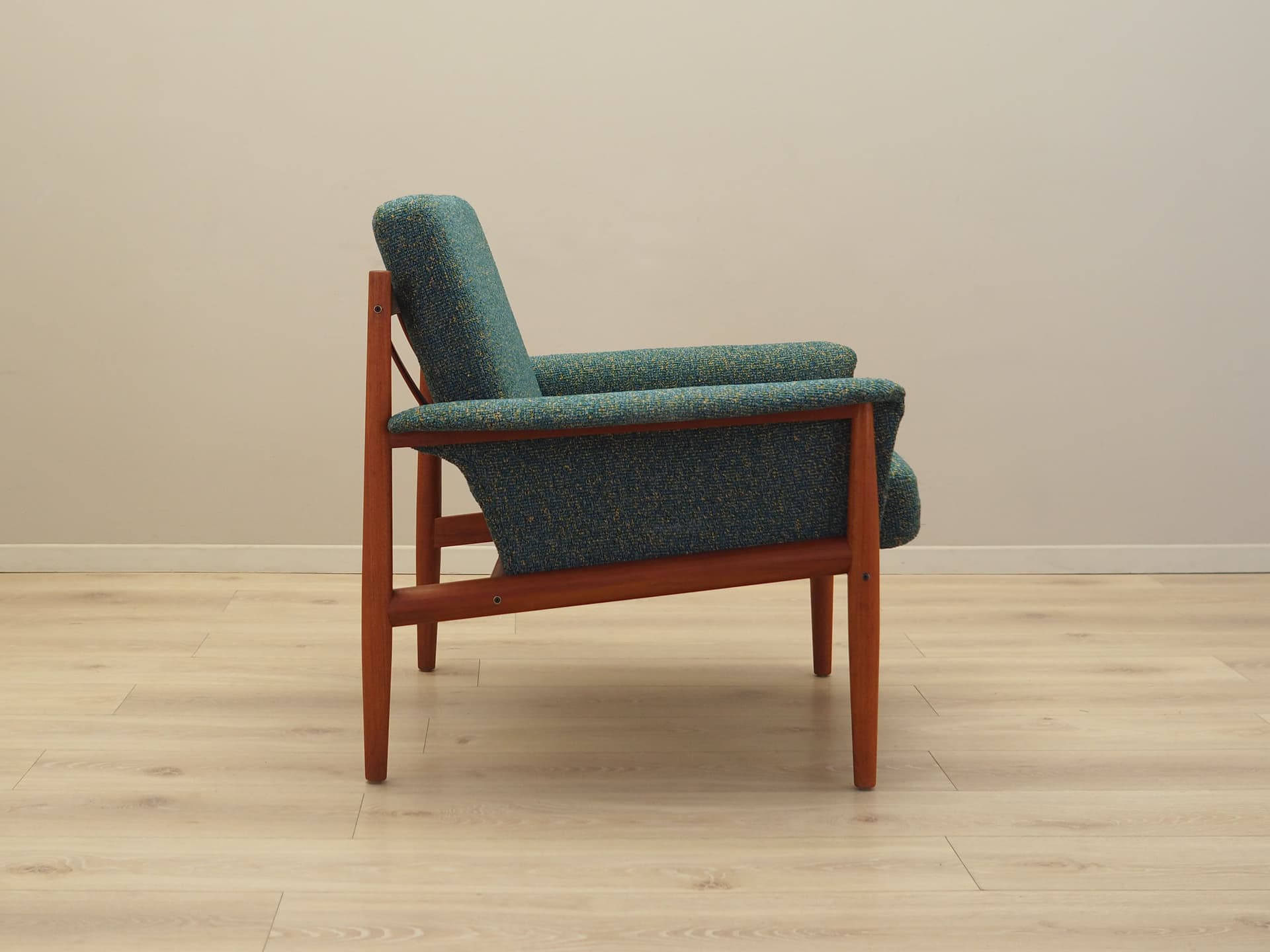 Sofa and Armchair Set, green, wool, teak, by G. Jalk, France & Søn, Denmark, 1960s. - 96838