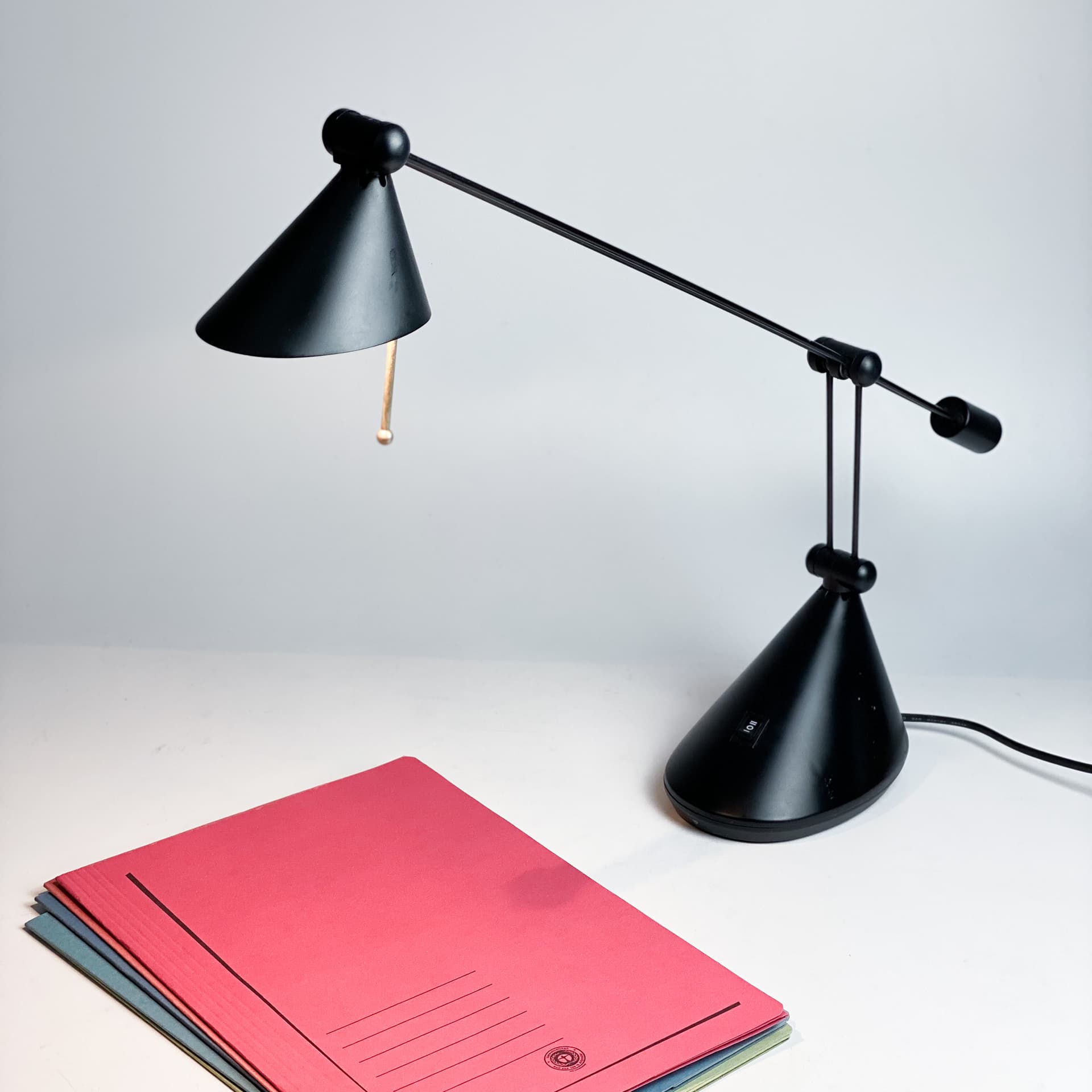 Desk lamp postmodern, black metal, Germany, 1980s. - 97014