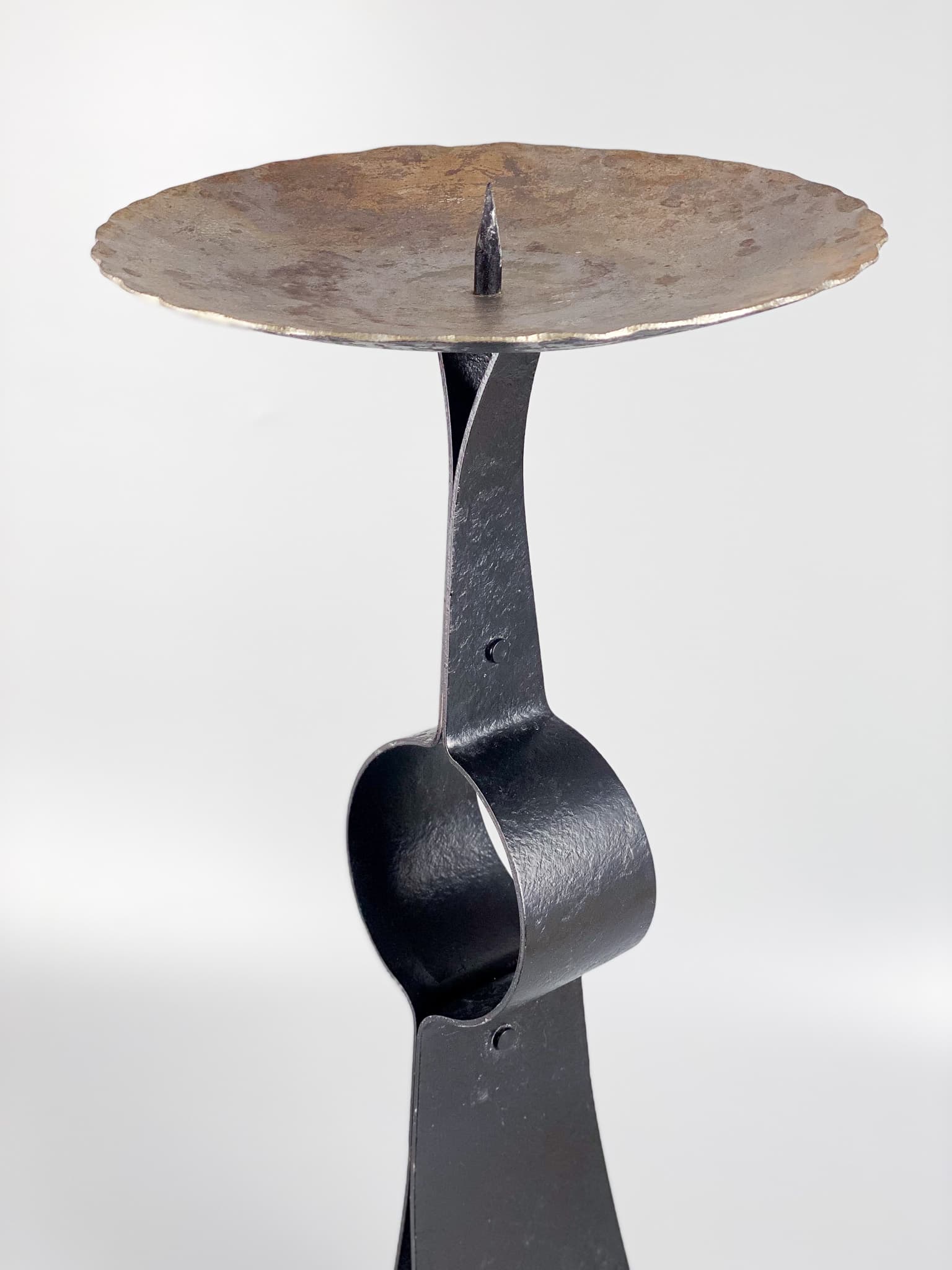 Candleholder Brutalism, black metal, Germany, 1970s. - 97074