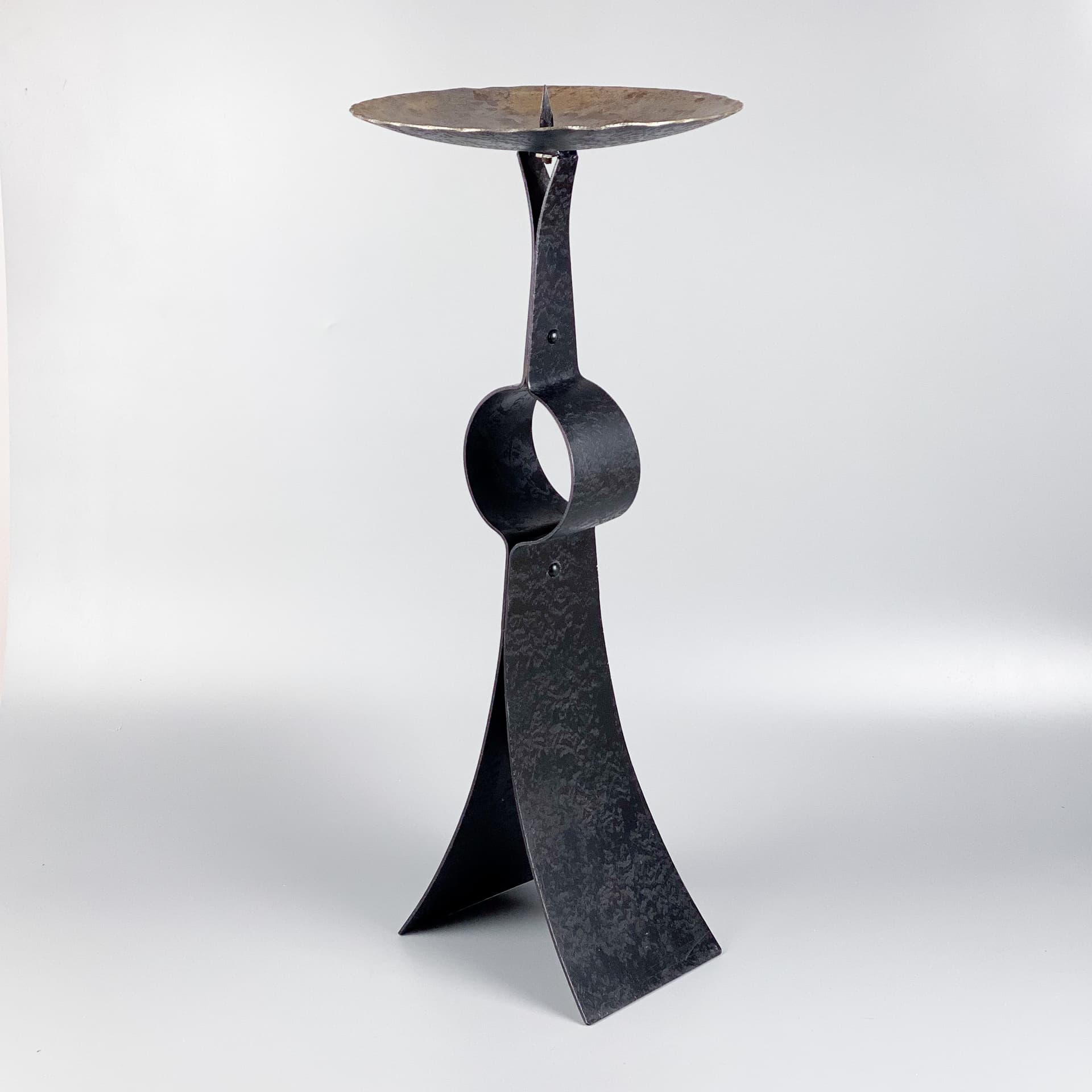 Candleholder Brutalism, black metal, Germany, 1970s. - 97078