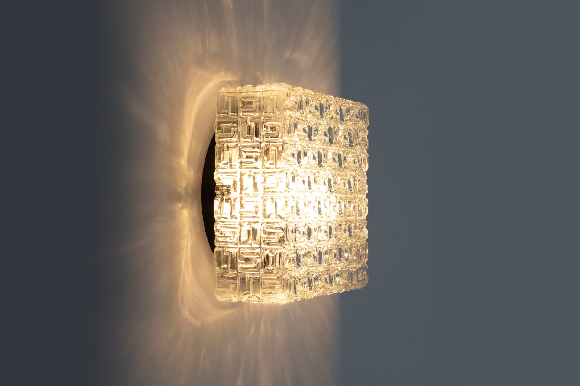 Kinkiet, transparentny, szkło, Czechy, lata 60. - 97198