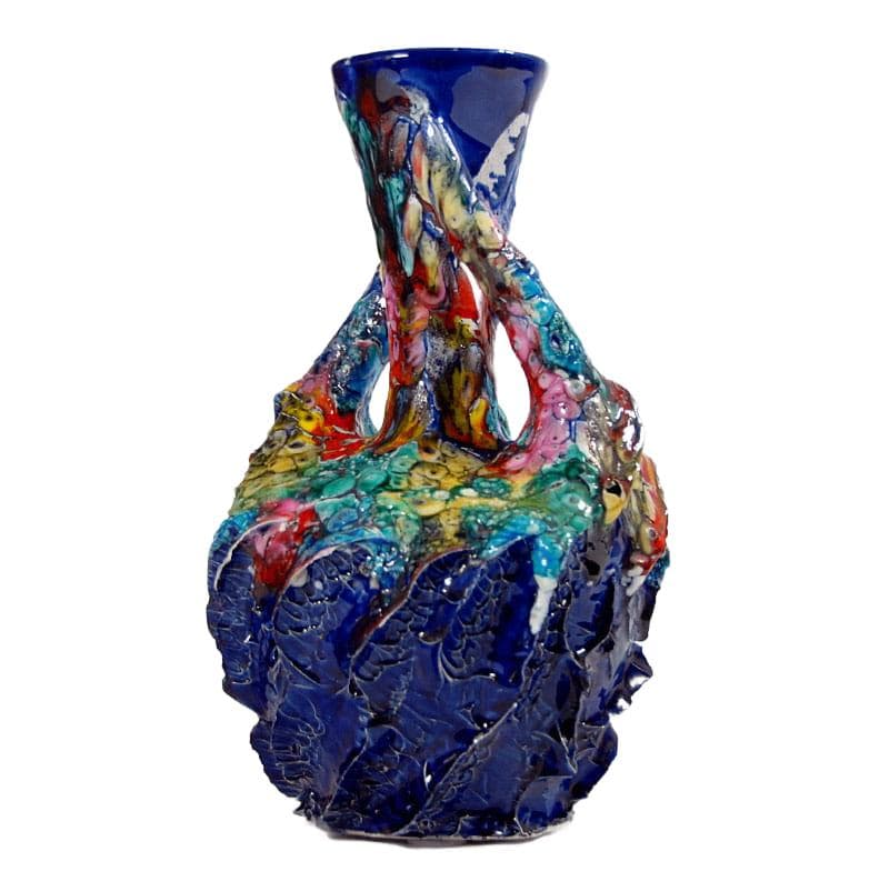 Kolorowy wazon ceramiczny, Vallauris, Francja, lata 60. - 7203