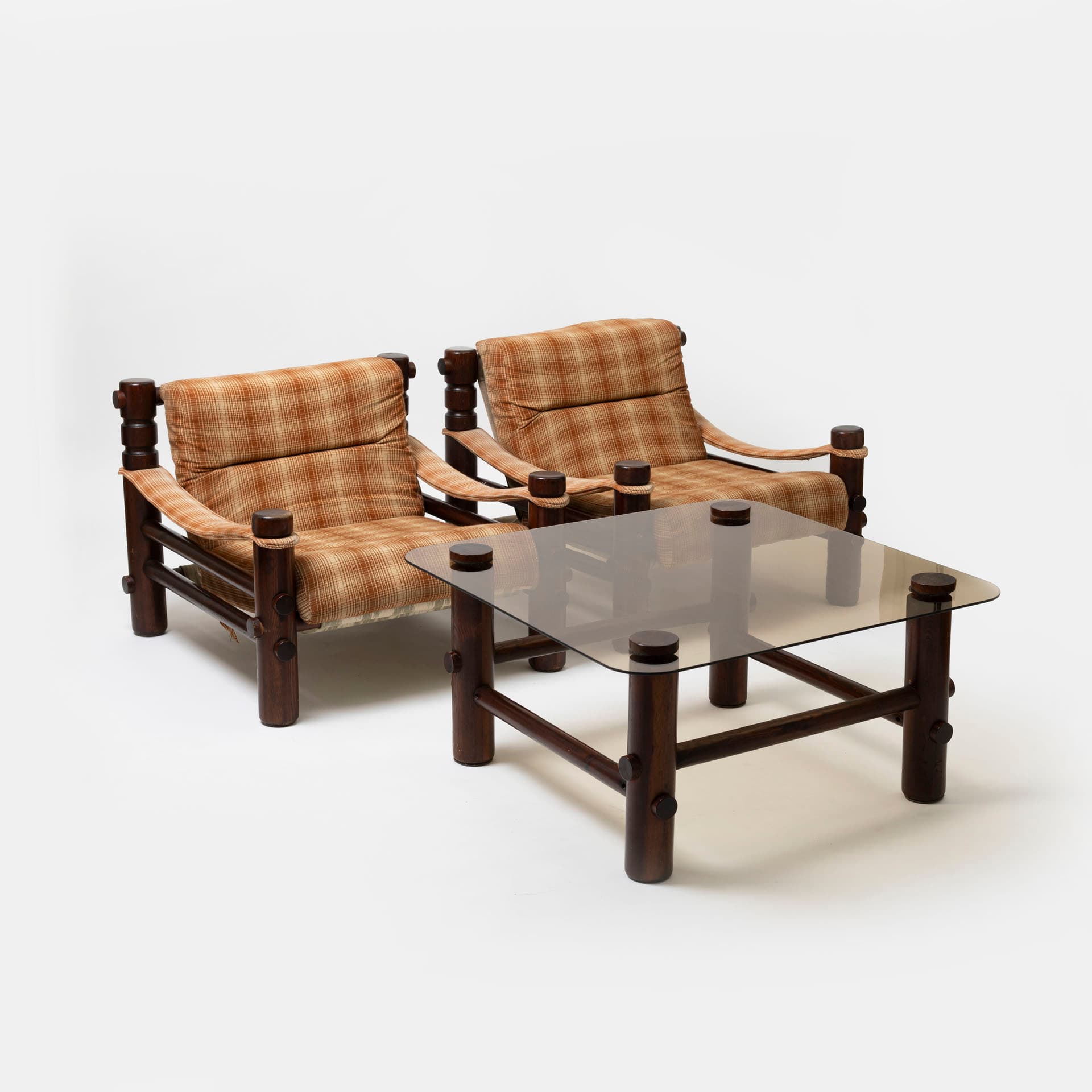 Komplet Bjorn, drewno brązowy, proj. A. Kuczma, Polska, lata 70. - 97226