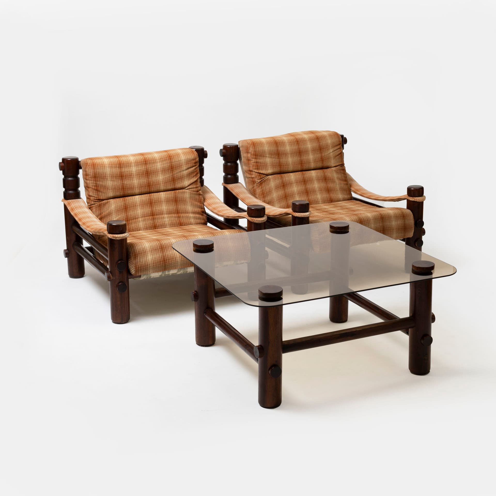 Komplet Bjorn, drewno brązowy, proj. A. Kuczma, Polska, lata 70. - 97230