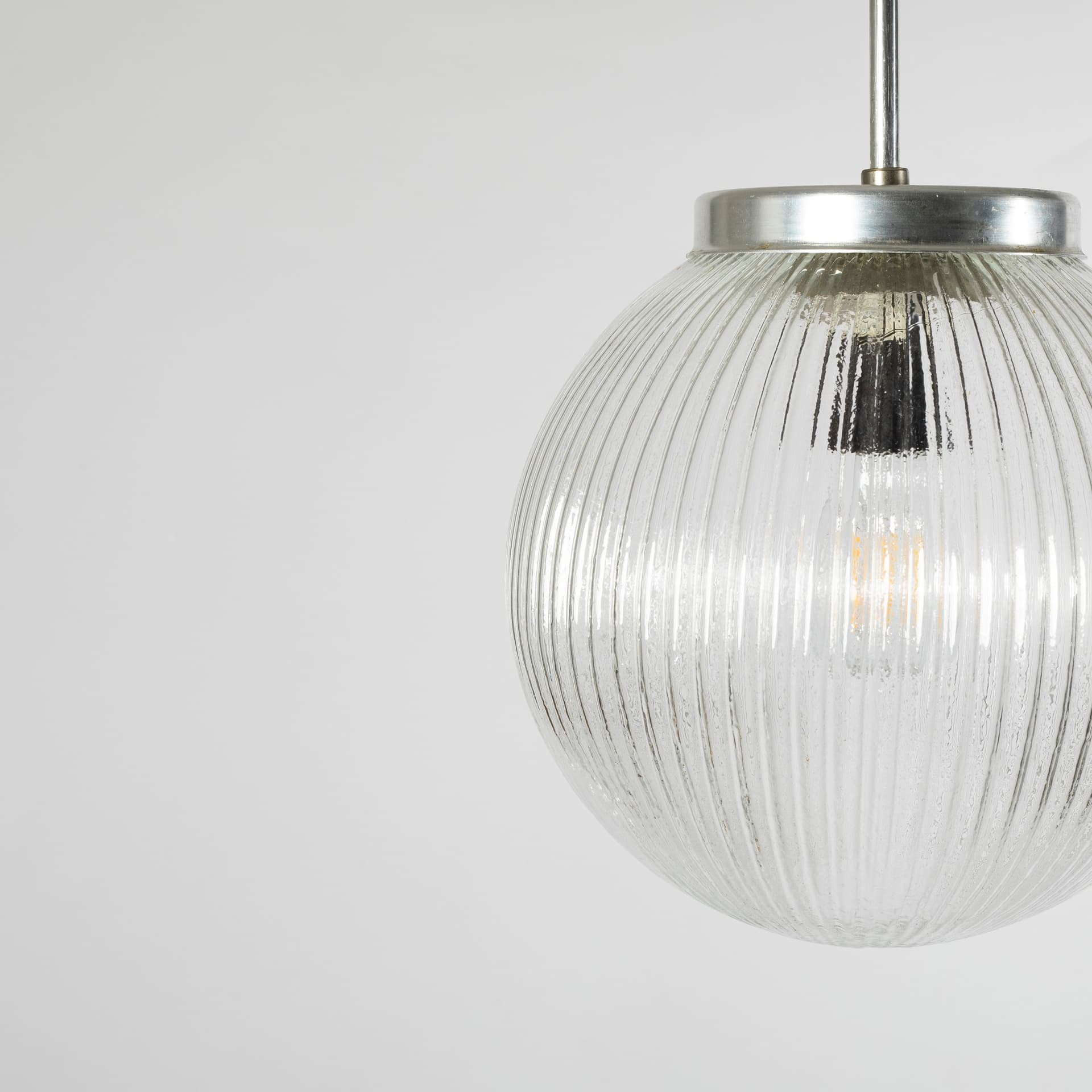 Lampa wisząca, transparentny, szkło, Czechosłowacja, lata 60. - 97323