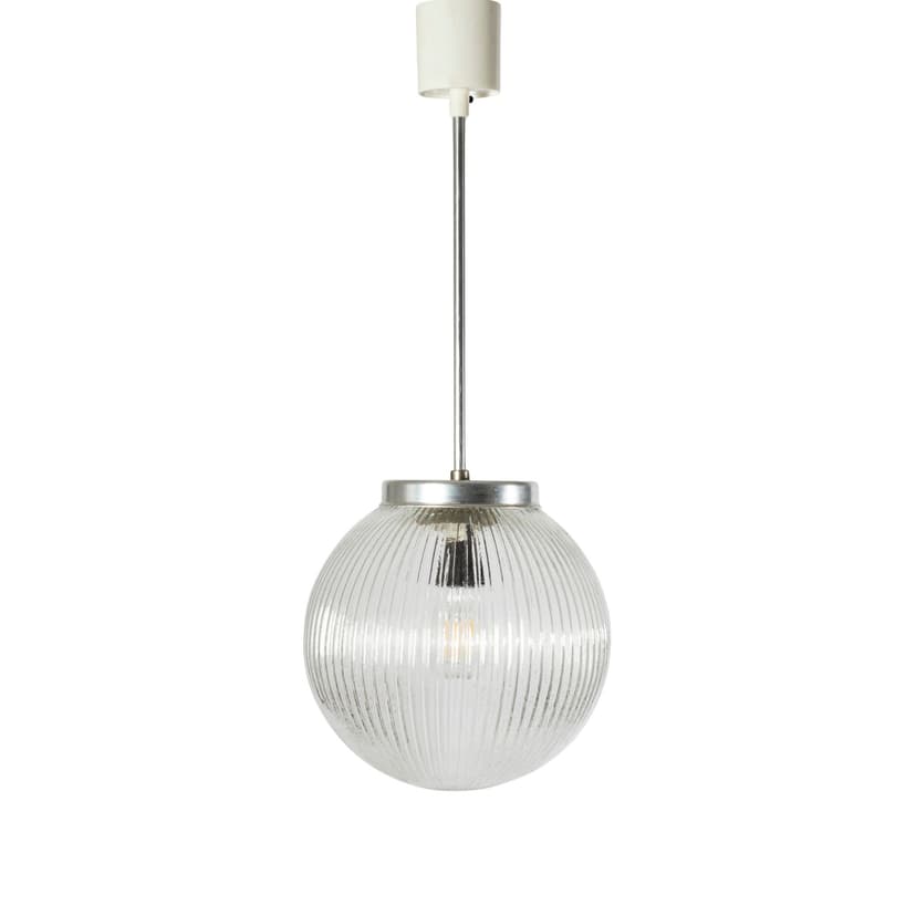 Lampa wisząca, transparentny, szkło, Czechosłowacja, lata 60.