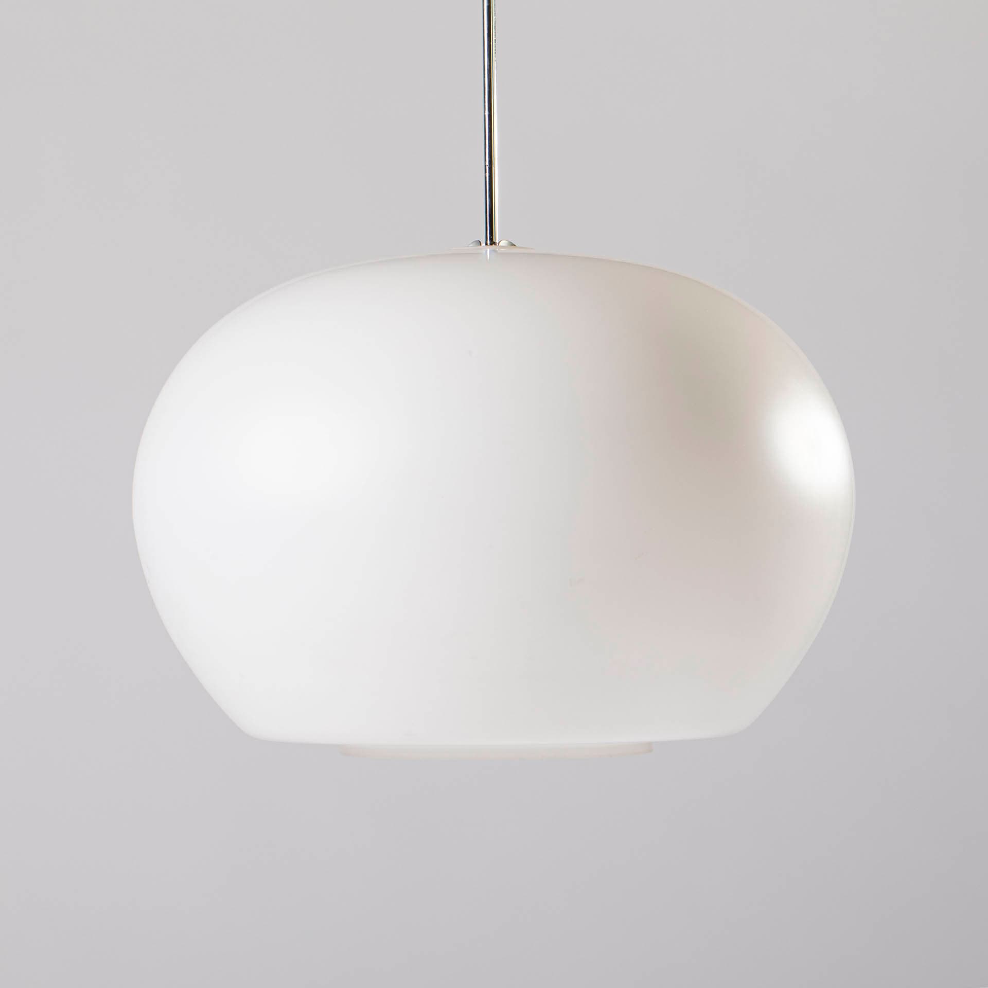 Lampa wisząca, biała, szkło, proj. K. Wolf, Czechosłowacja, lata 60. - 97328