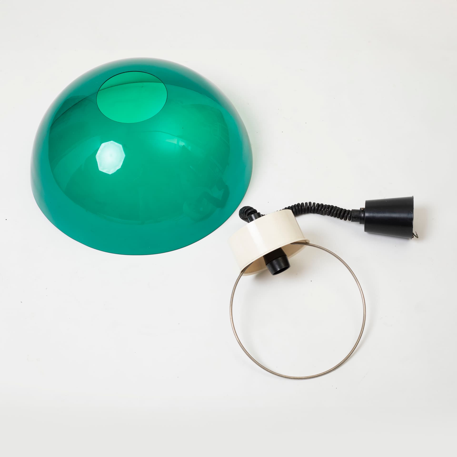 Lampa wisząca Space Age, zielony, pleksi, Polam, Polska, lata 70. - 97344