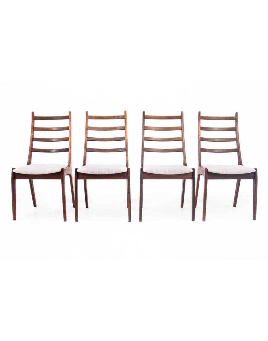 Rosewood Set of 4 Chairs, by K. Kristiansen for Korup Stolefabrik, Denmark, 1960s - 58407