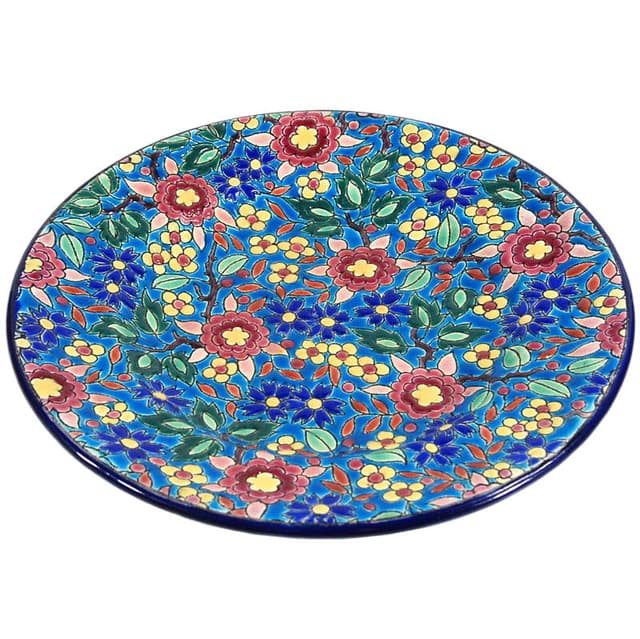 Blue Decorative Plate, Faïenceries et Emaux de Longwy, France, 1930s - DIMENSION