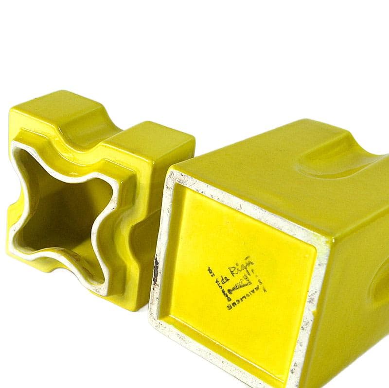 Cytrynowo-żółty pojemnik ceramiczny, proj. A. Riguccini, Włochy, lata 70. - 7248