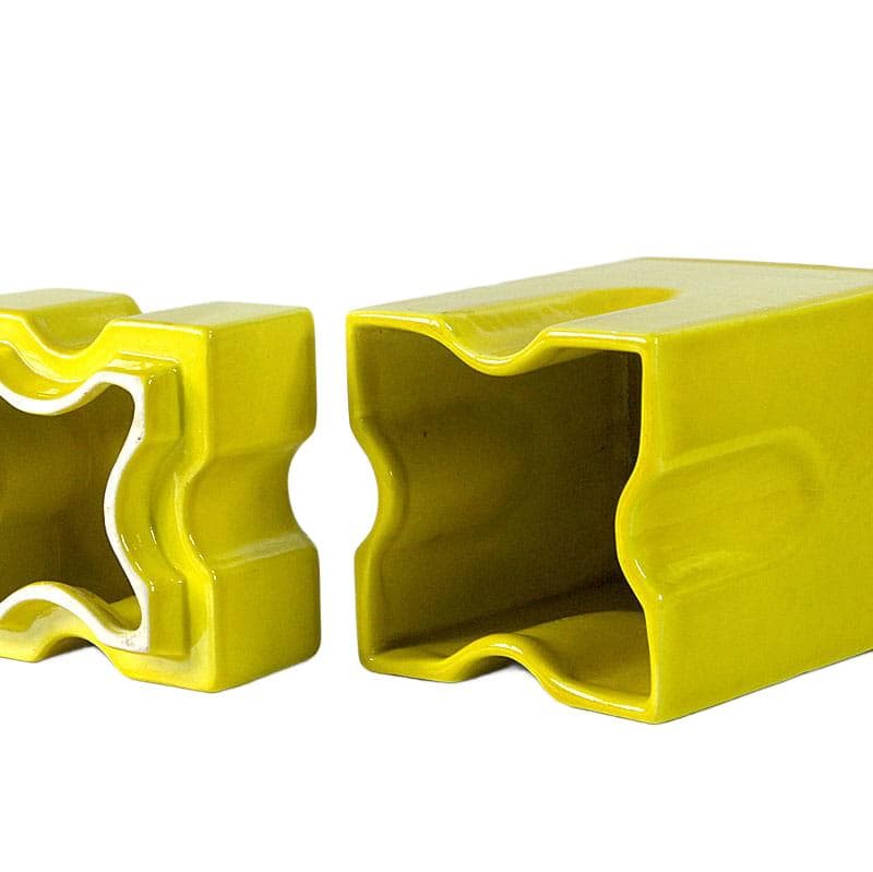 Cytrynowo-żółty pojemnik ceramiczny, proj. A. Riguccini, Włochy, lata 70. - 7246