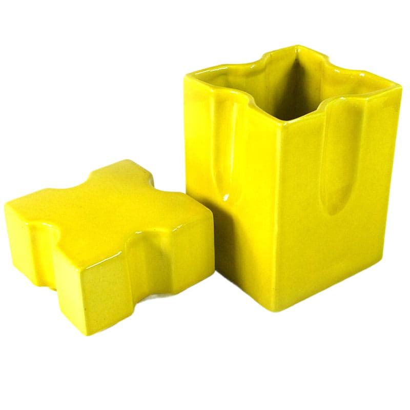 Cytrynowo-żółty pojemnik ceramiczny, proj. A. Riguccini, Włochy, lata 70. - 7245