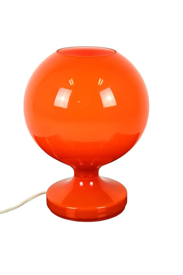 Lampa stołowa, pomarańczowy, szkło, proj. S. Tabery, OPP Jihlava, Czechosłowacja, lata 70. - WYMIARY