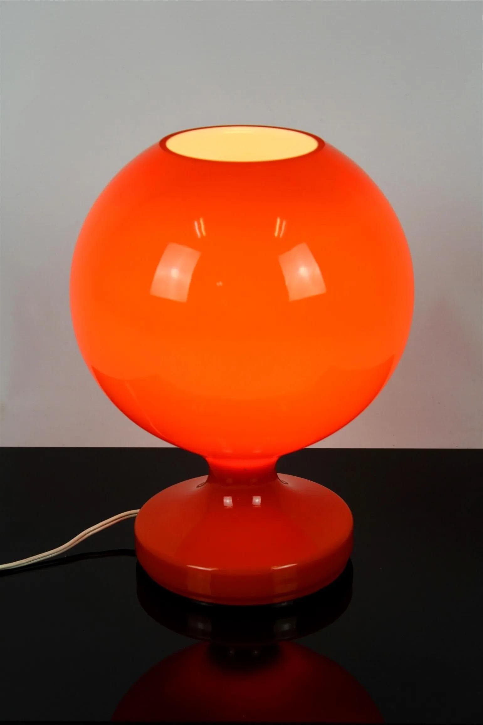 Lampa stołowa, pomarańczowy, szkło, proj. S. Tabery, OPP Jihlava, Czechosłowacja, lata 70. - 98036
