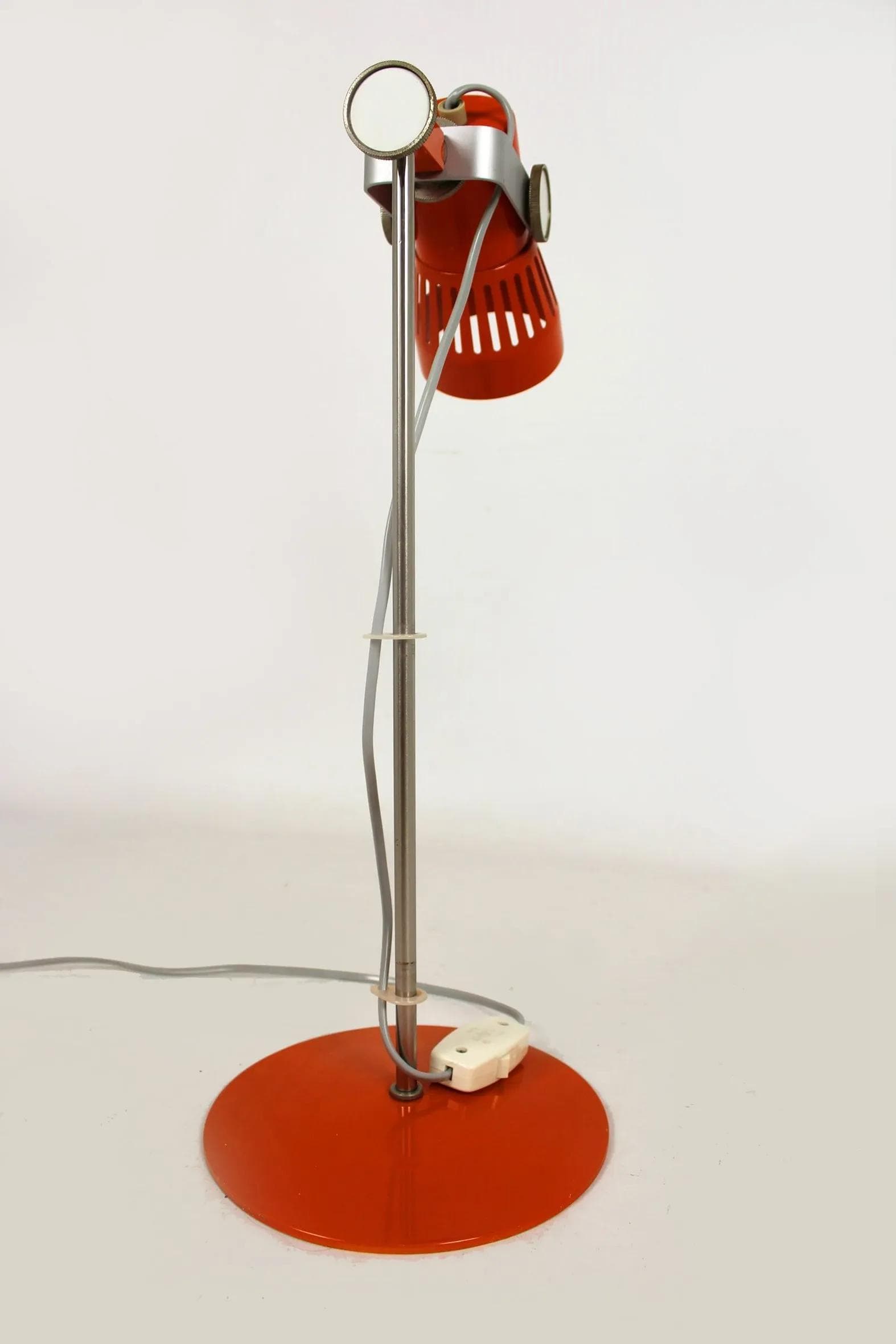 Desk lamp, orange metal, by P. Grus, Czech Republic, 1970s. - 98215