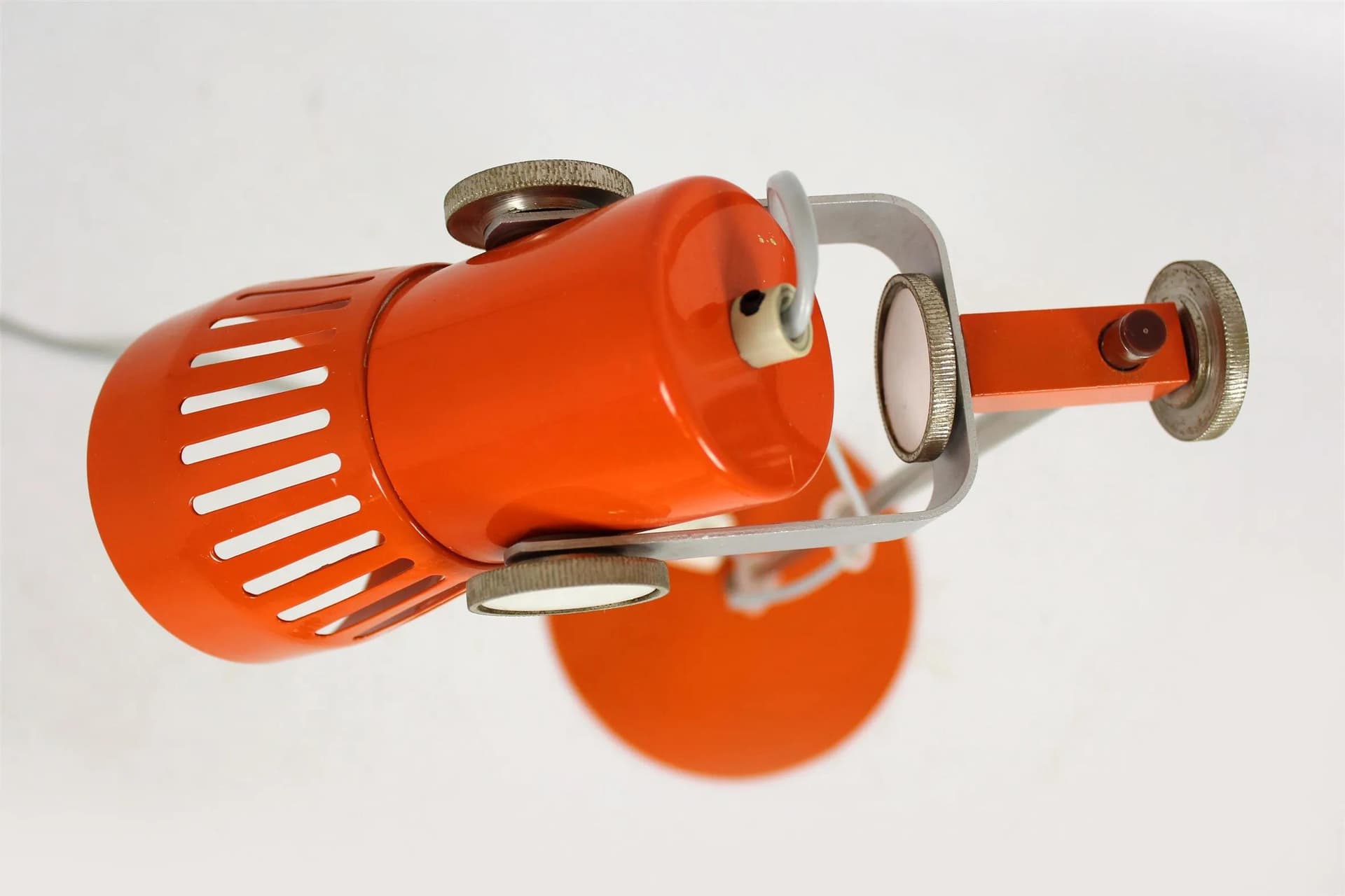 Desk lamp, orange metal, by P. Grus, Czech Republic, 1970s. - 98221