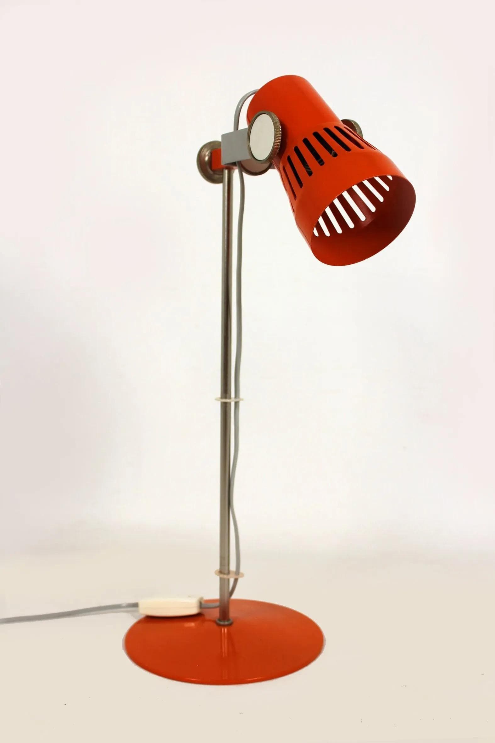 Desk lamp, orange metal, by P. Grus, Czech Republic, 1970s. - 98213