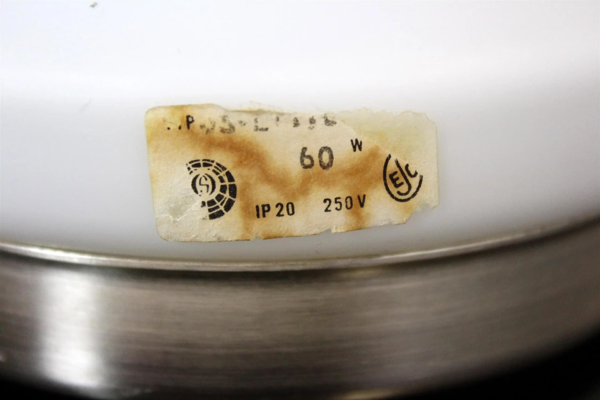 Lampa stołowa, biała, szkło, Czechosłowacja, lata 70. - 98196