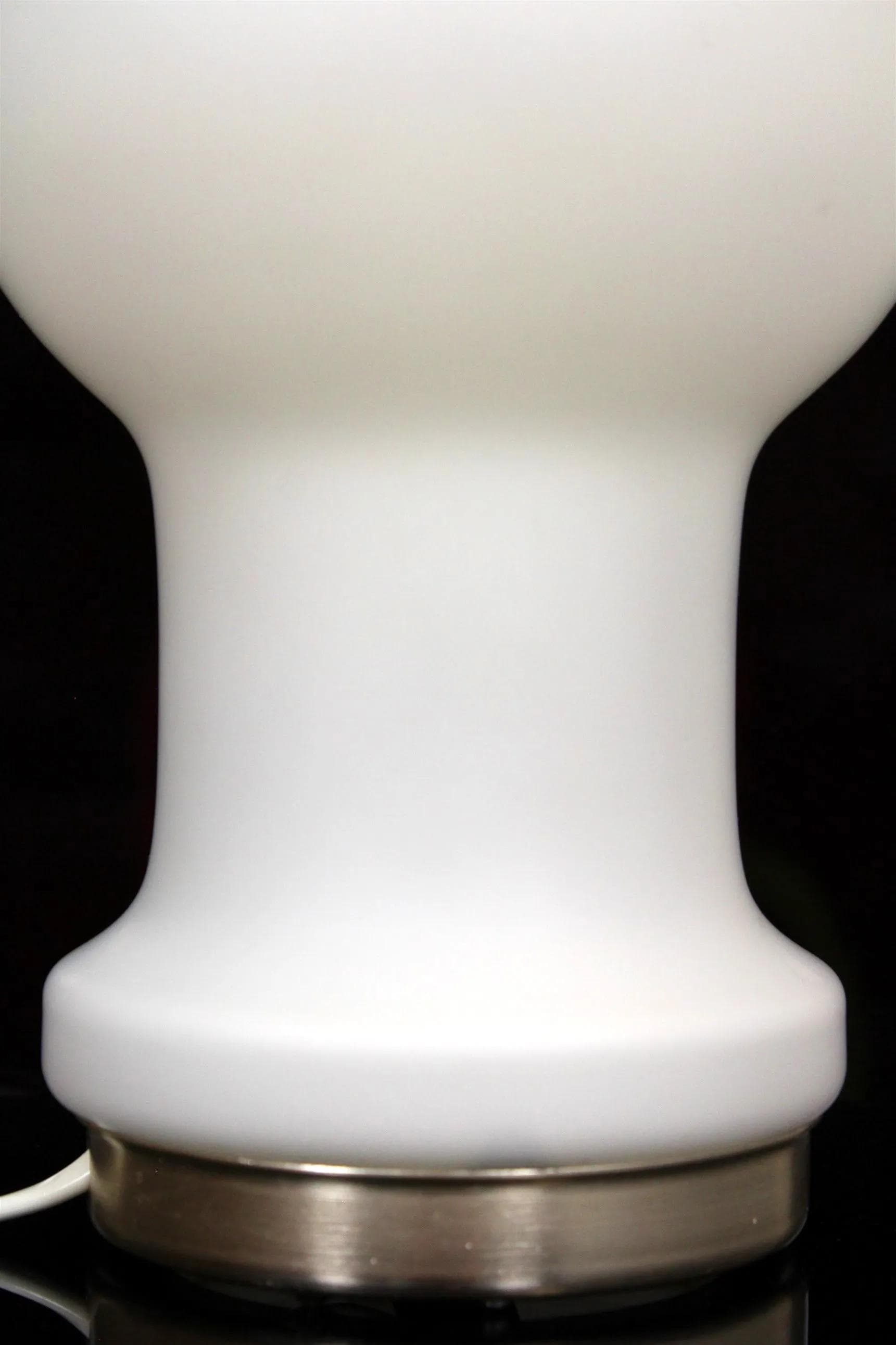 Lampa stołowa, biała, szkło, Czechosłowacja, lata 70. - 98199