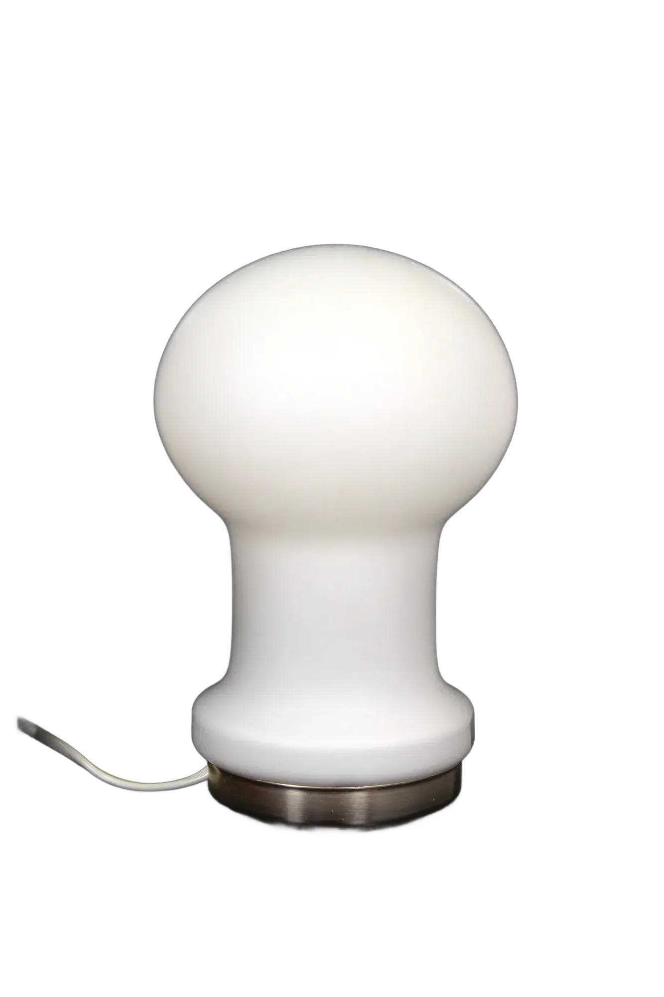 Lampa stołowa, biała, szkło, Czechosłowacja, lata 70.