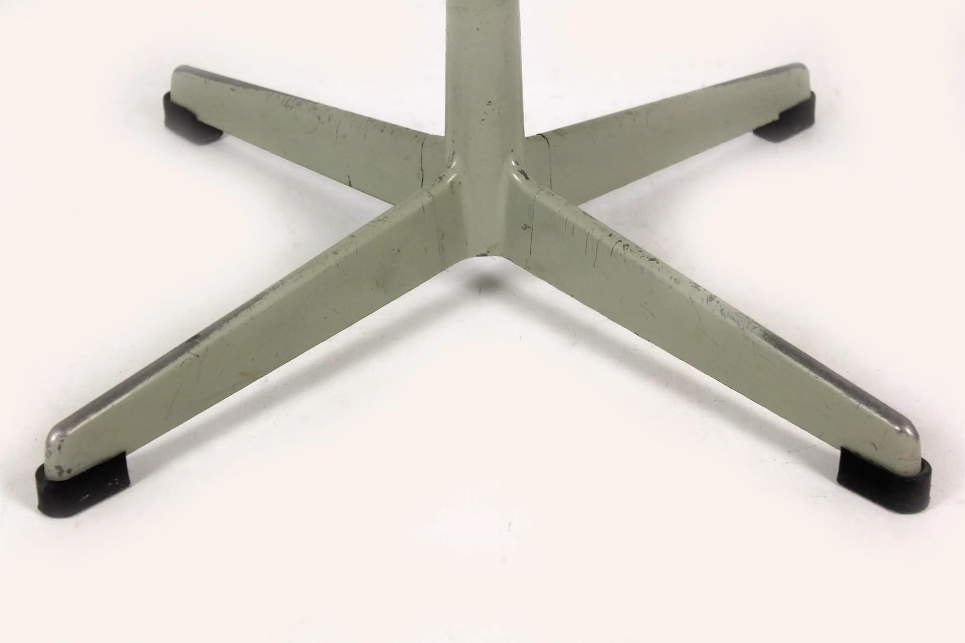 Swivel Chair Industrial, black plastic, grey steel, Czechoslovakia, 1970s. - 98152