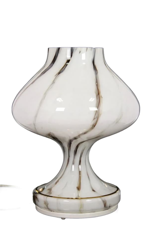 Lampa stołowa, szkło białe, proj. Š. Tabery, OPP Jihlava, Czechy, lata 70. - WYMIARY