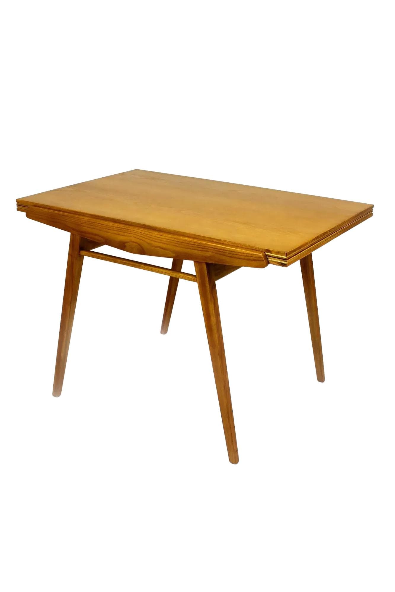 Stół jadalniany rozkładany, jesion brązowy, Polska, lata 60.