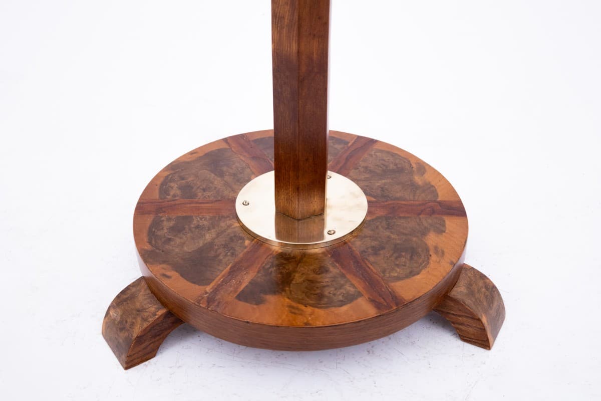 Orzechowa lampa stojąca, styl Art Deco, Polska, lata 60. - 58457