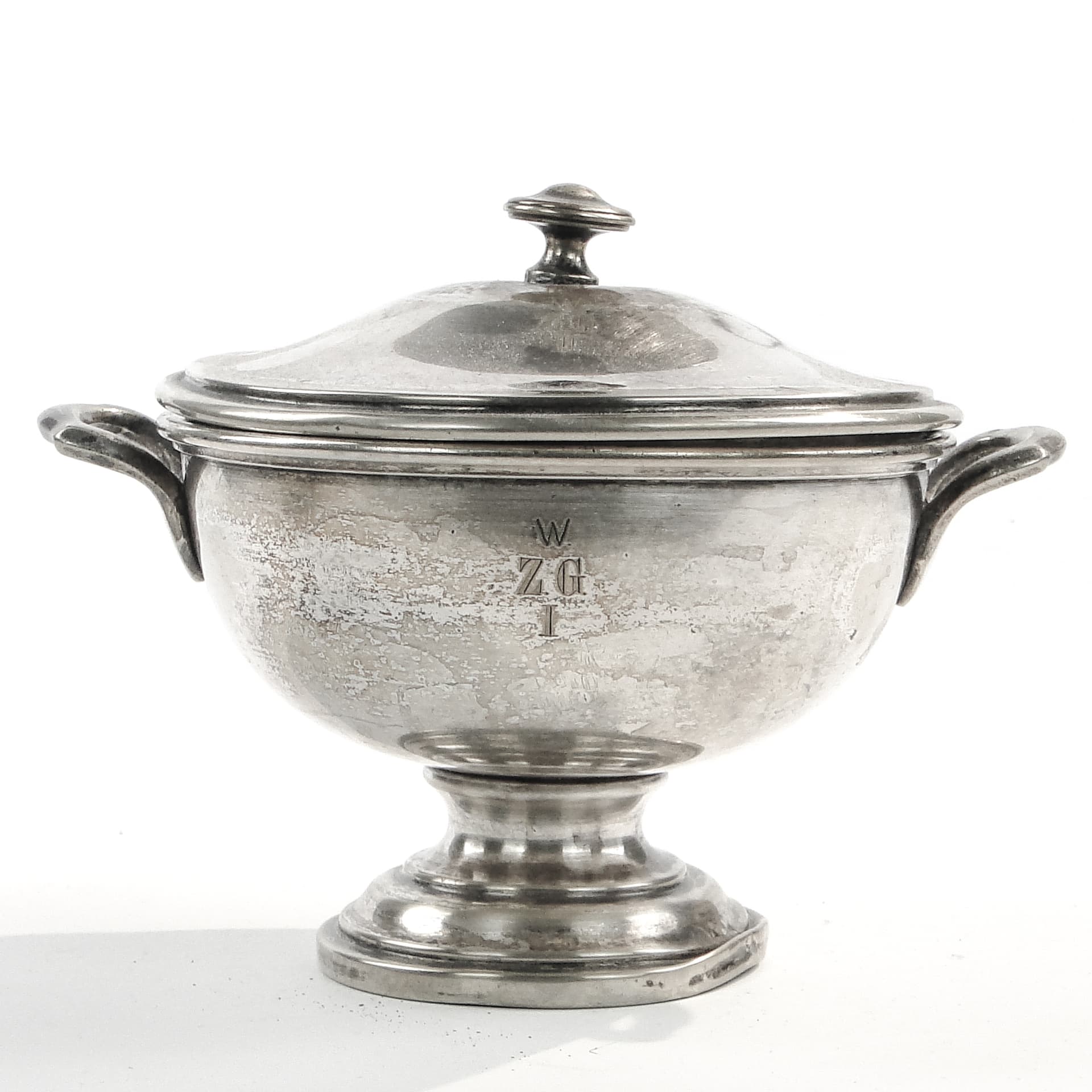 Waza do zupy, Art Deco, mosiądz srebrzony, Norblin, Polska, lata 30. - 98756