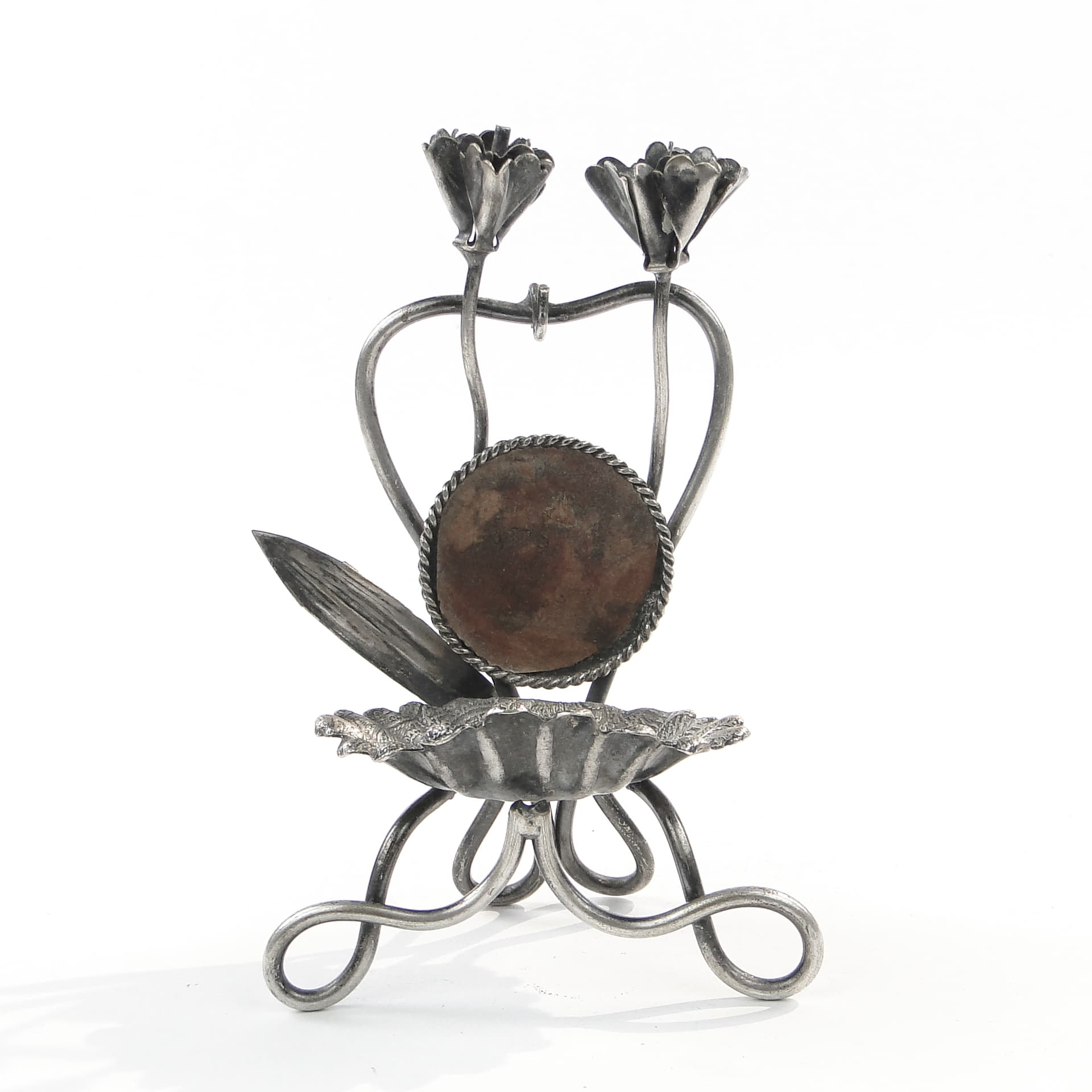 Pocket watch stand, Art Nouveau, silver-plated brass, Sweden, early 20th c. - 98312