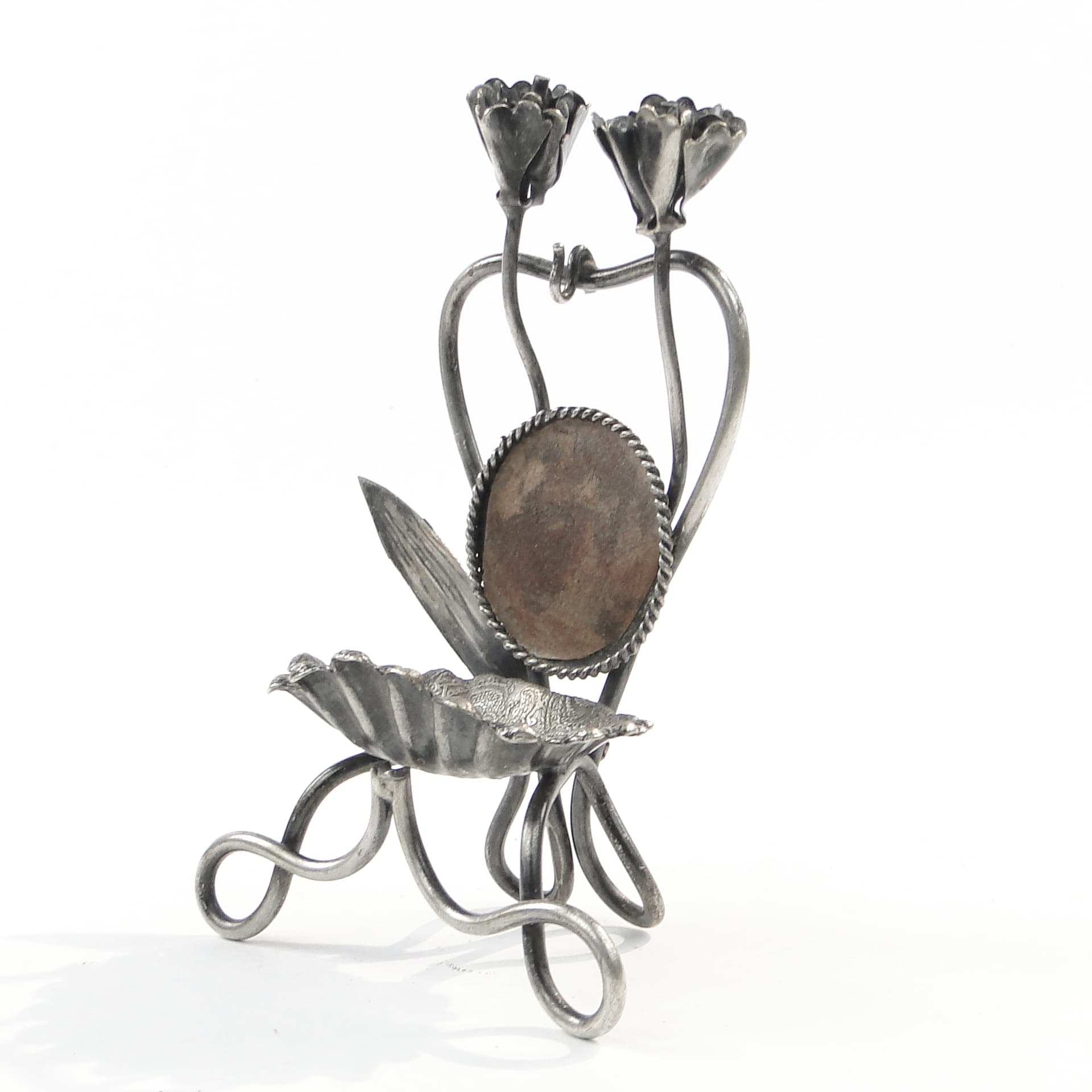 Pocket watch stand, Art Nouveau, silver-plated brass, Sweden, early 20th c. - 98314