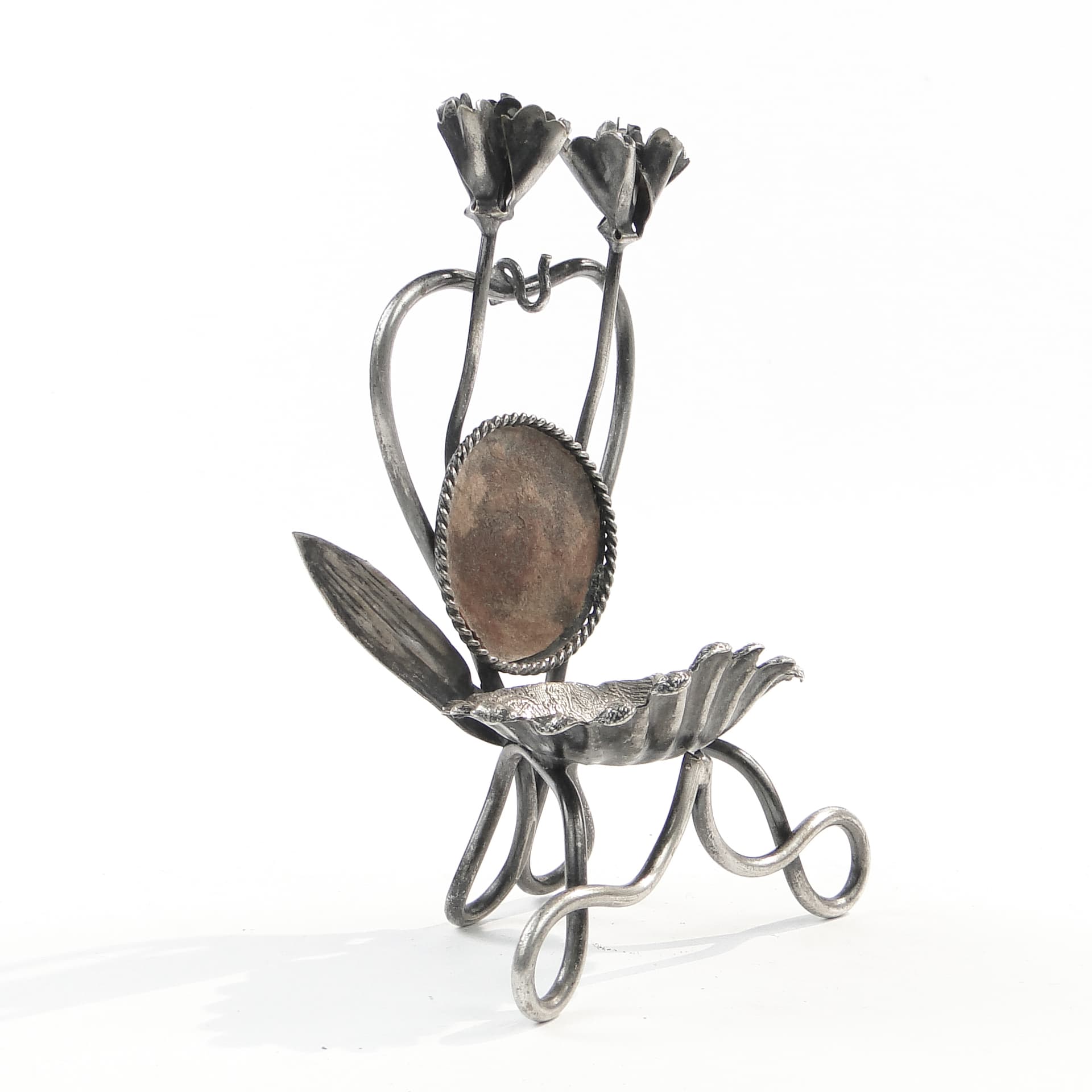 Pocket watch stand, Art Nouveau, silver-plated brass, Sweden, early 20th c. - 98315