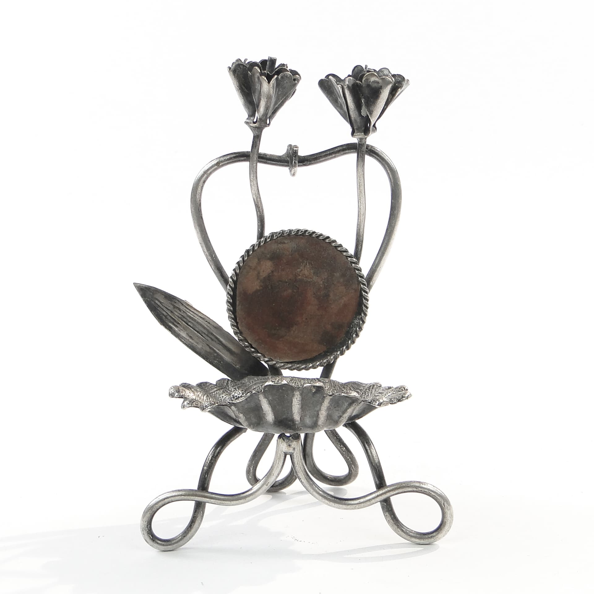 Pocket watch stand, Art Nouveau, silver-plated brass, Sweden, early 20th c. - 98313