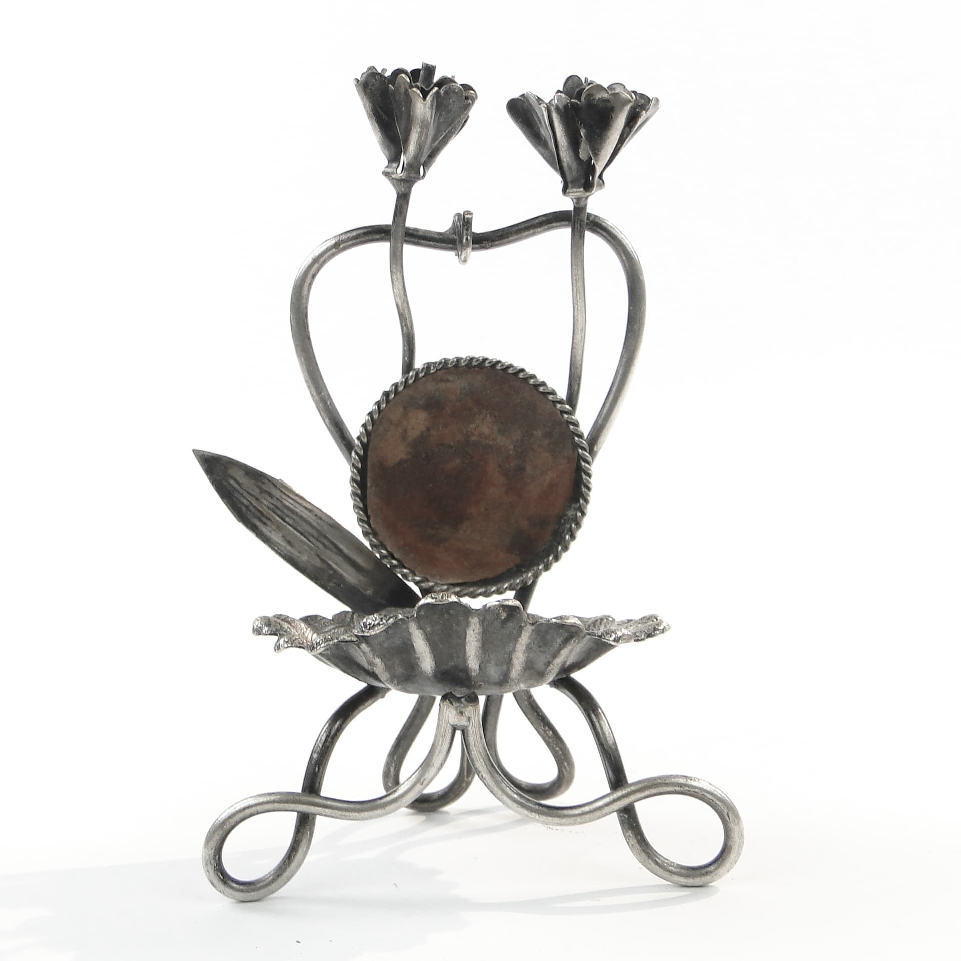 Pocket watch stand, Art Nouveau, silver-plated brass, Sweden, early 20th c. - 98318