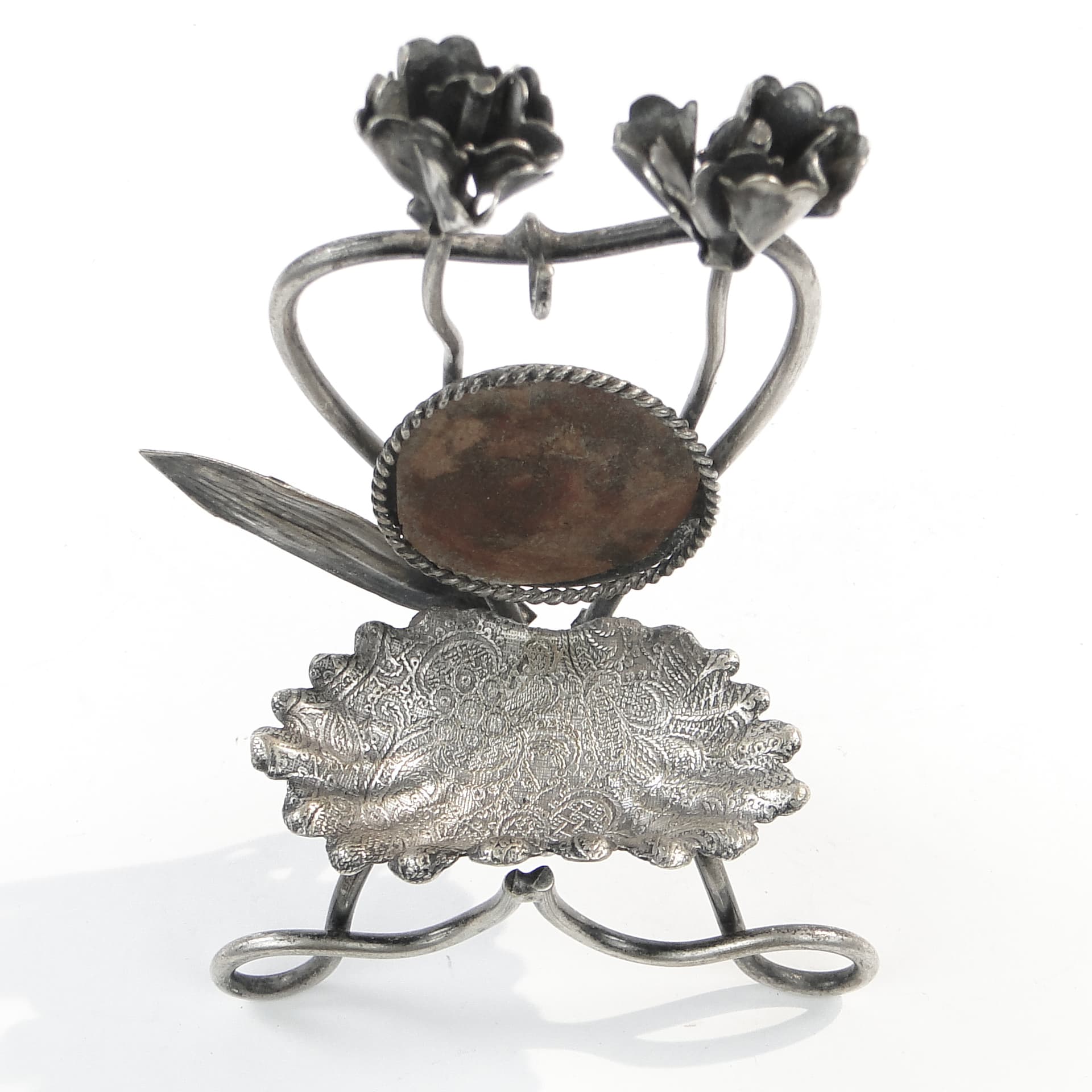 Pocket watch stand, Art Nouveau, silver-plated brass, Sweden, early 20th c. - 98319