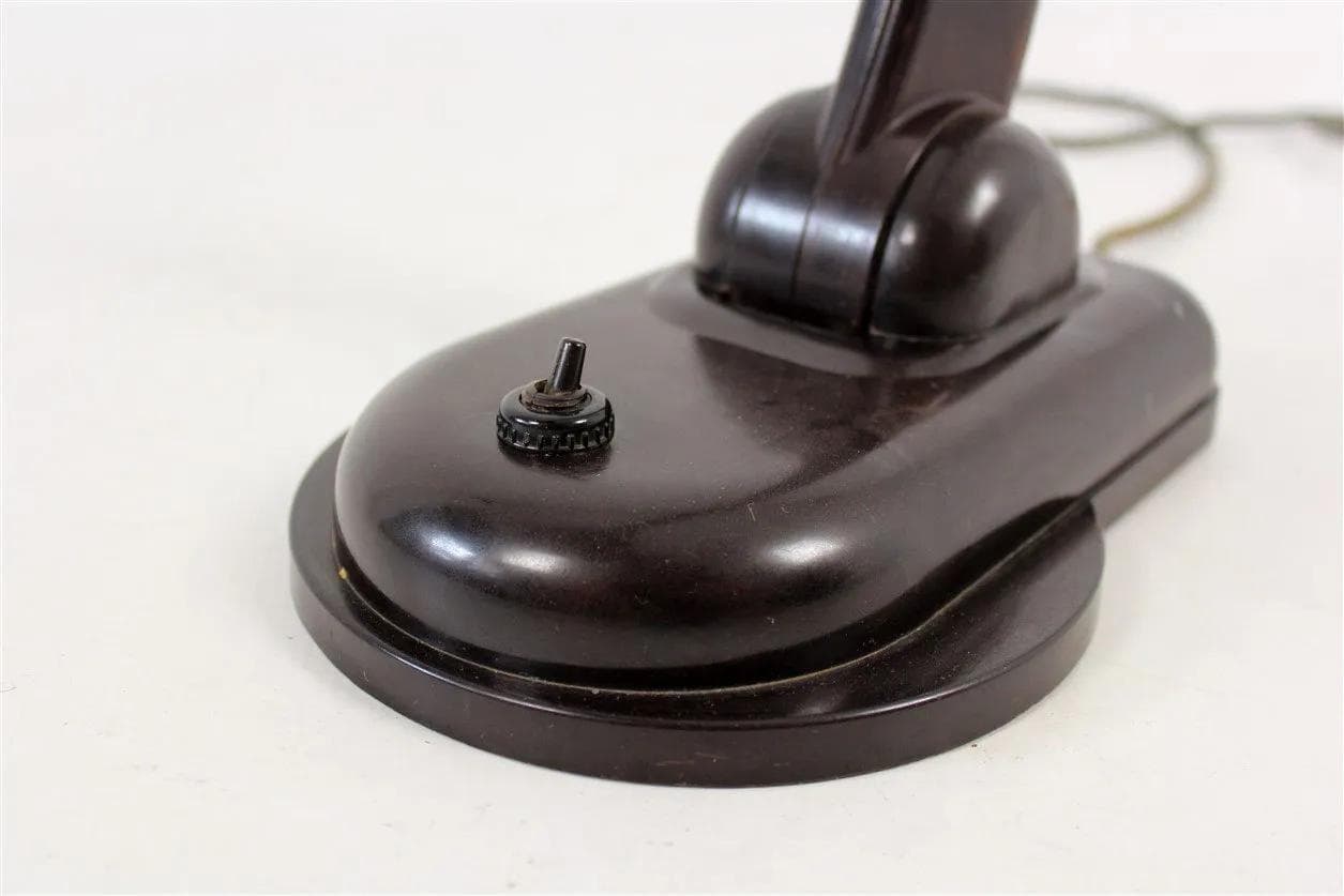 Lampka biurkowa Sigma, bakelit ciemnobrązowy, proj. C. Dell, Niemcy, lata 30. - 98408