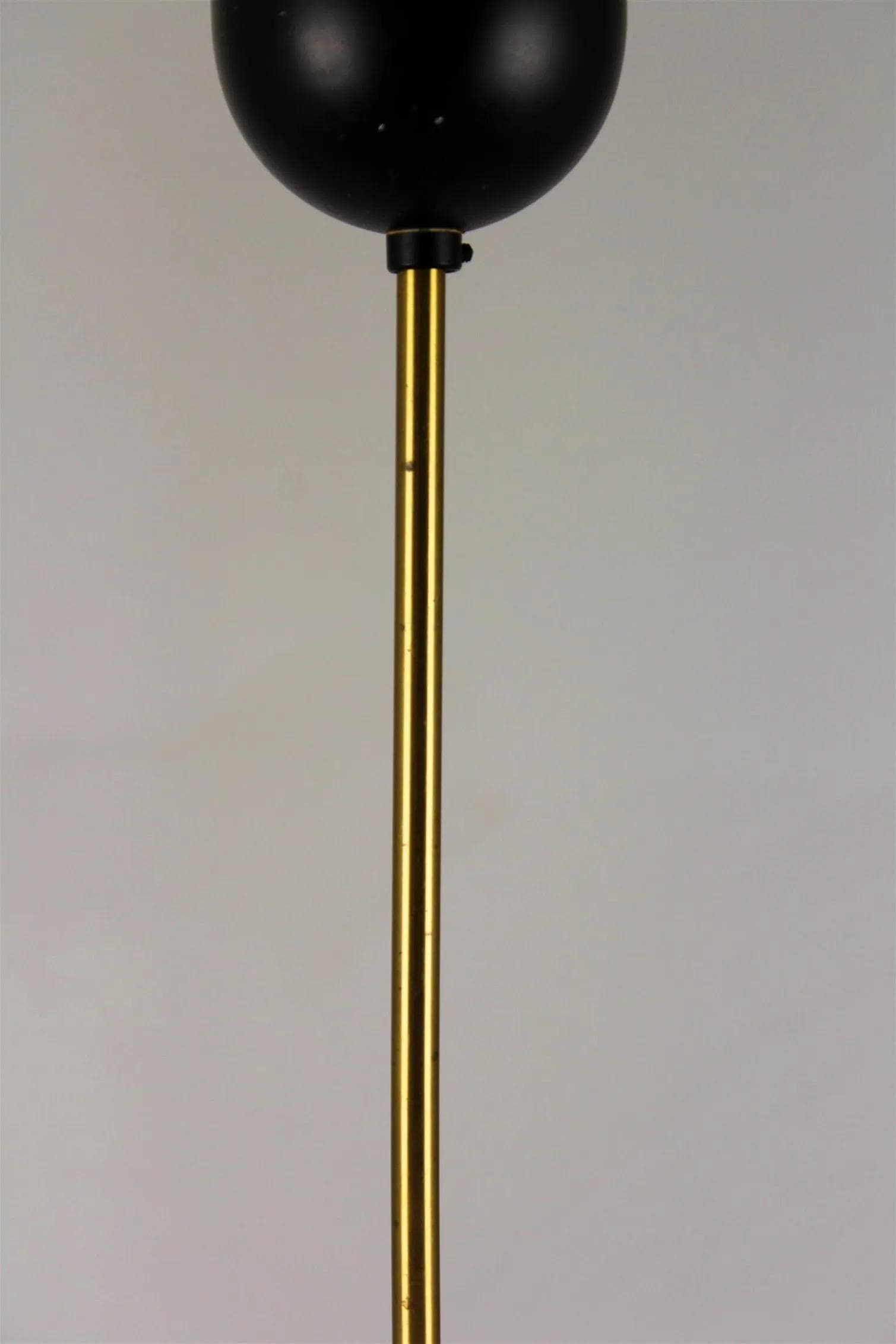 Lampa sufitowa Mid-Century Modern, szkło złote, metal czarny, Napako, Czechy, lata 70. - 98378