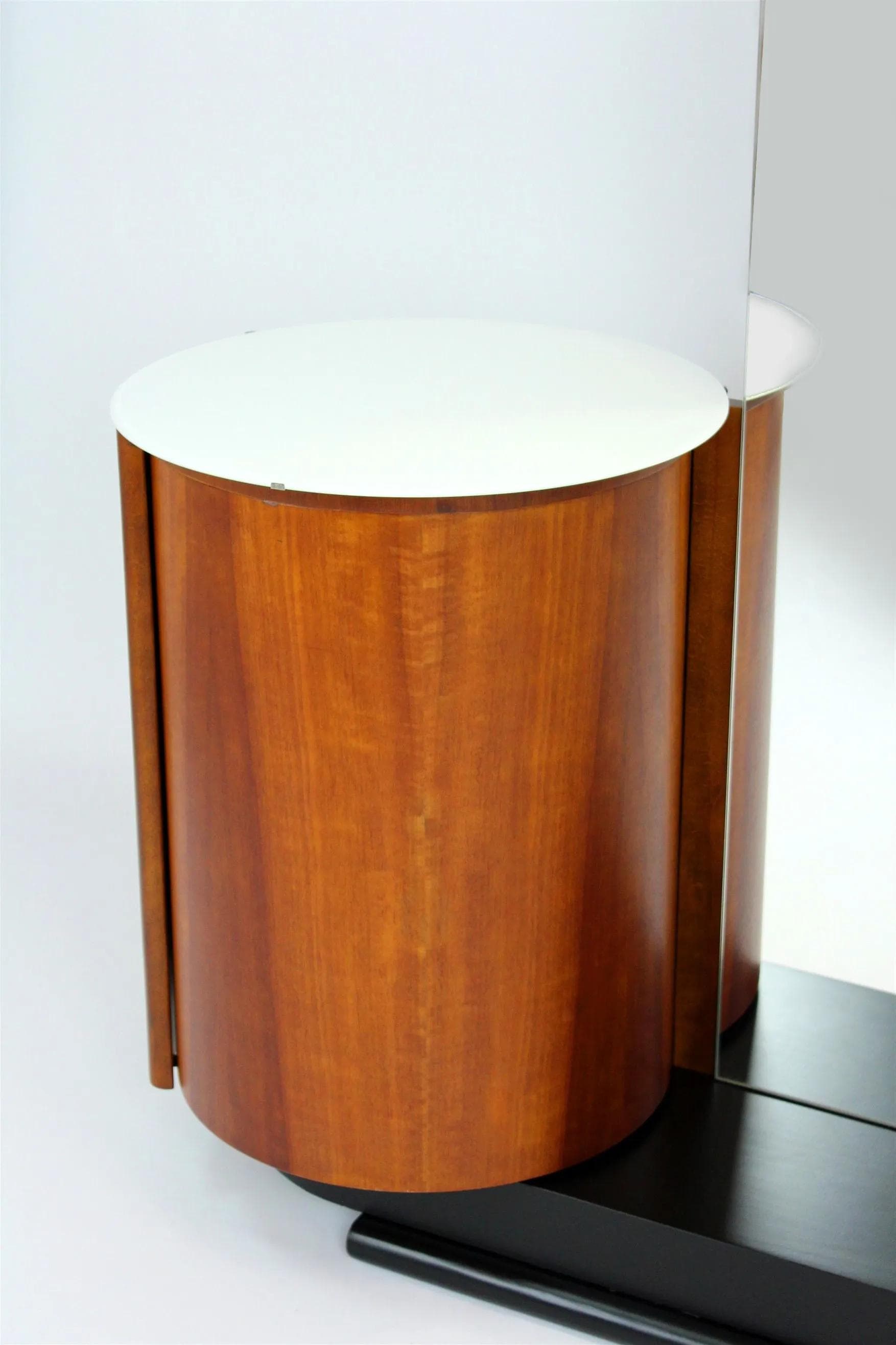 Toaletka z lustrem, brązowy, drewno, proj. J. Halabala, UP Závody, Czechy, lata 40. - 98347