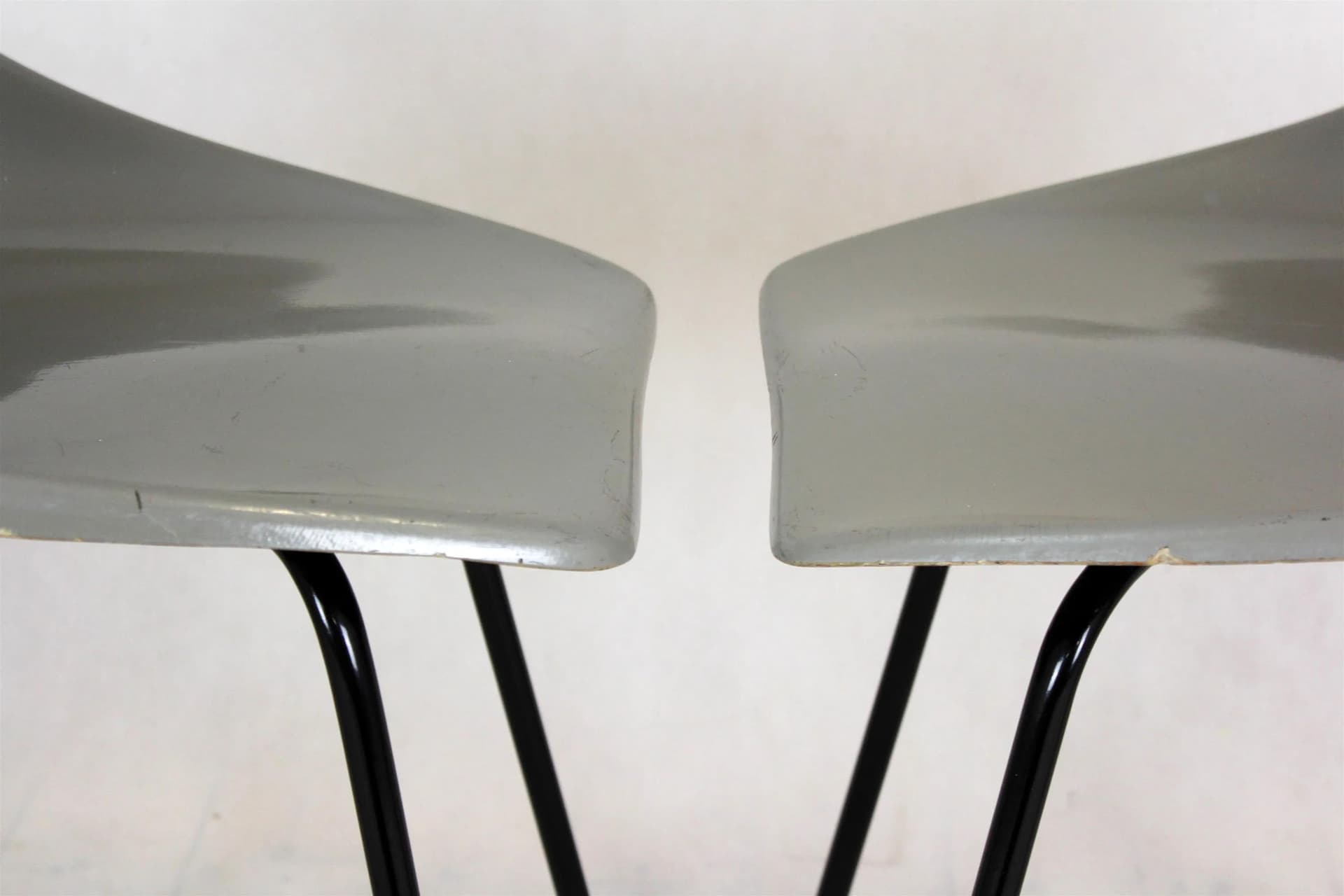 Chair, grey fiberglass, black metal, by M. Navratil, Czechoslovakia, 1960s. - 98516