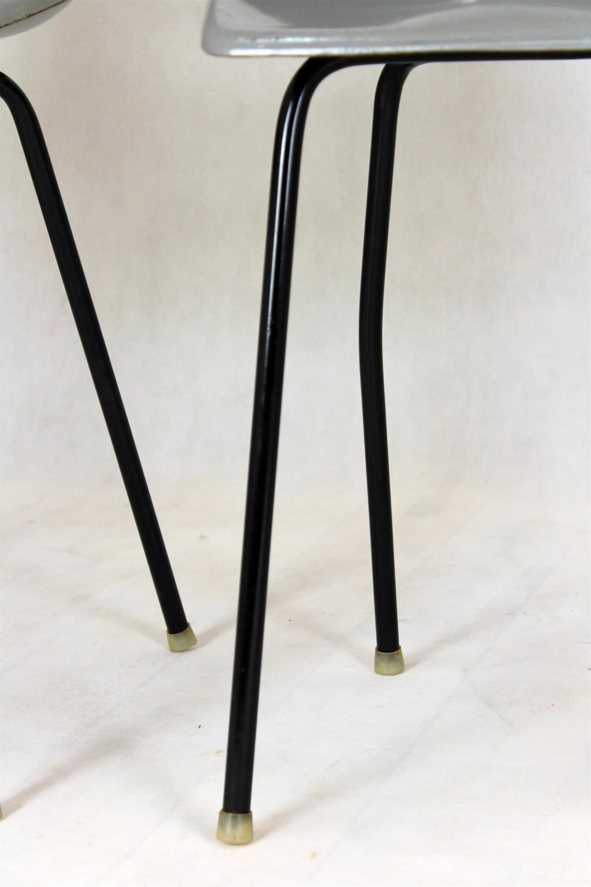 Chair, grey fiberglass, black metal, by M. Navratil, Czechoslovakia, 1960s. - 98509